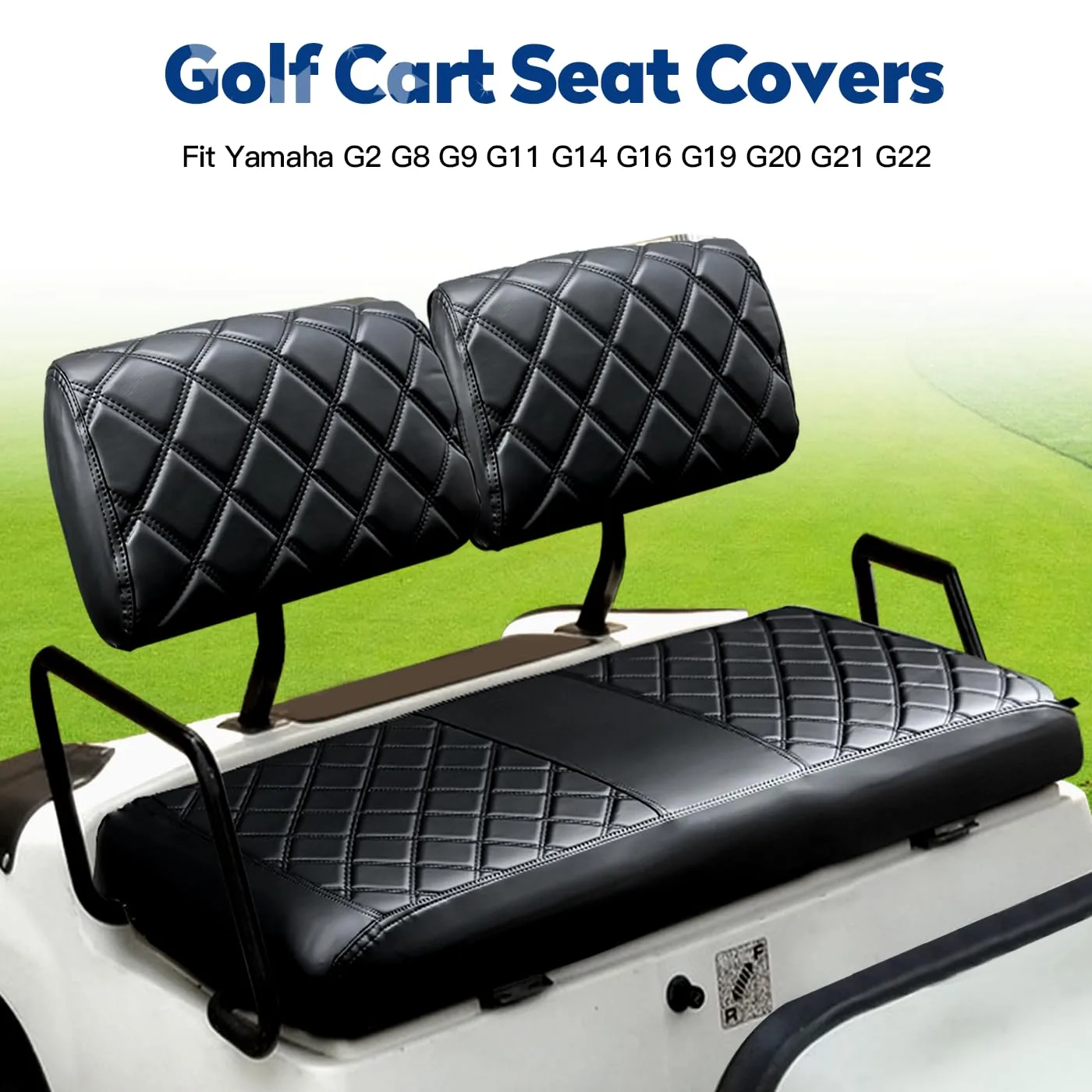 NOKINS Front Seat Covers for Yamaha Golf Carts NKS10013-BLKS image 4
