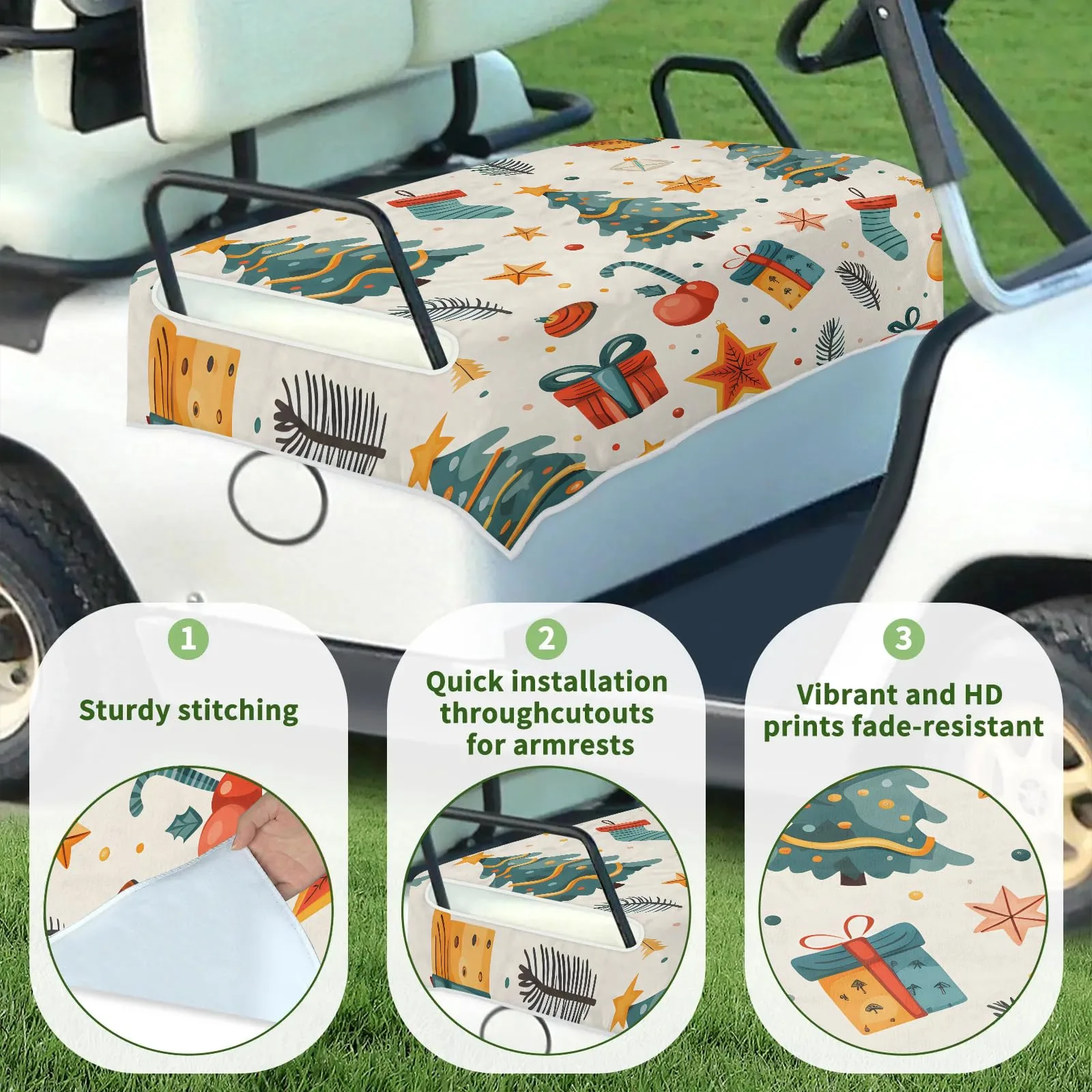 Tiveruda Golf Cart Seat Cover for Double Seats image 3