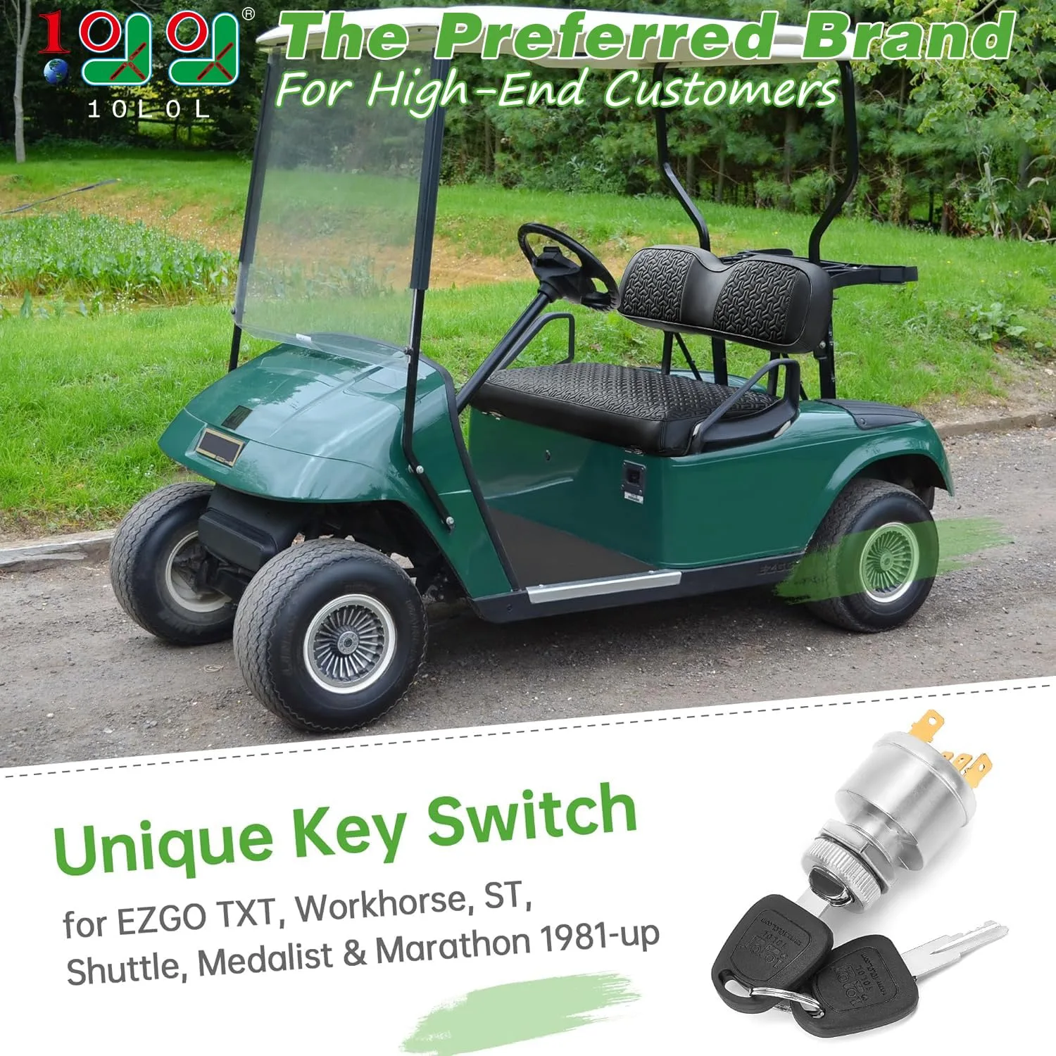 10L0L Unique Key Ignition Switch for EZGO Golf Carts image 2