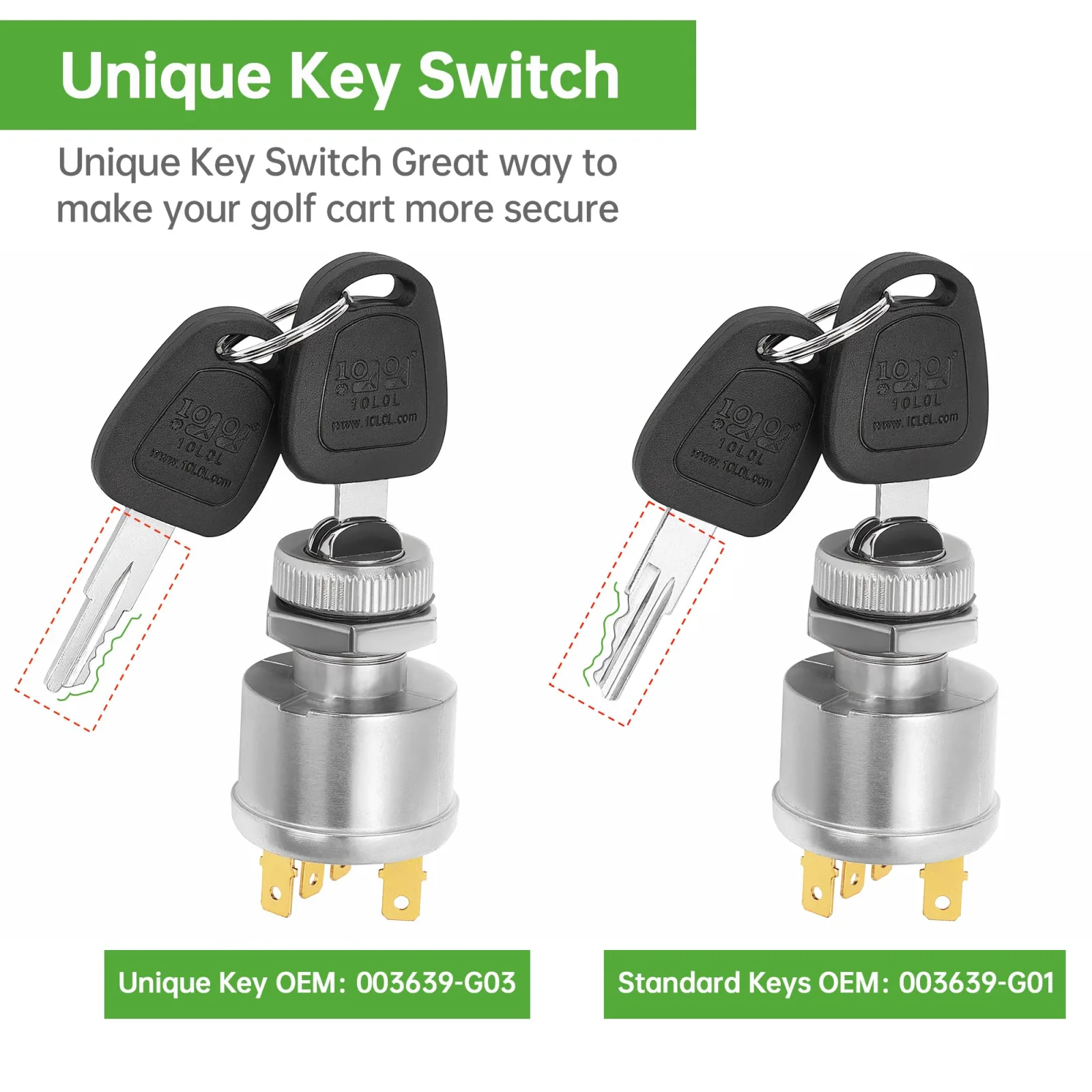 10L0L Unique Key Ignition Switch for EZGO Golf Carts image 3
