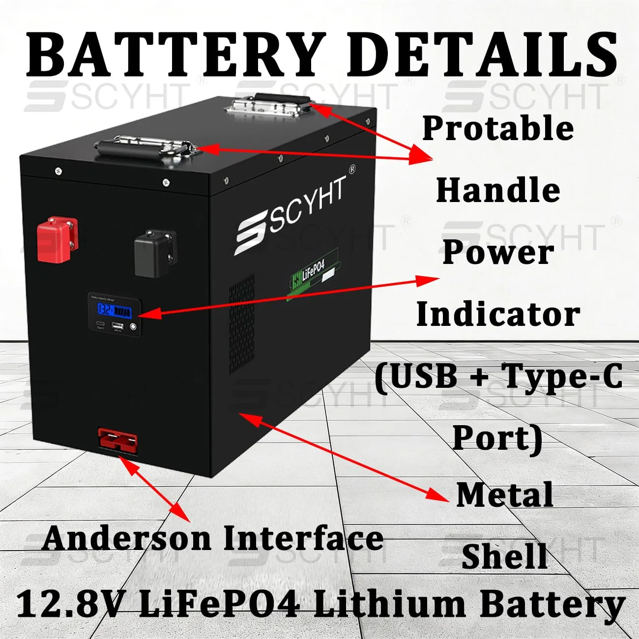 SSCYHT 12.8V 280Ah LiFePO4 Golf Cart Battery image 4