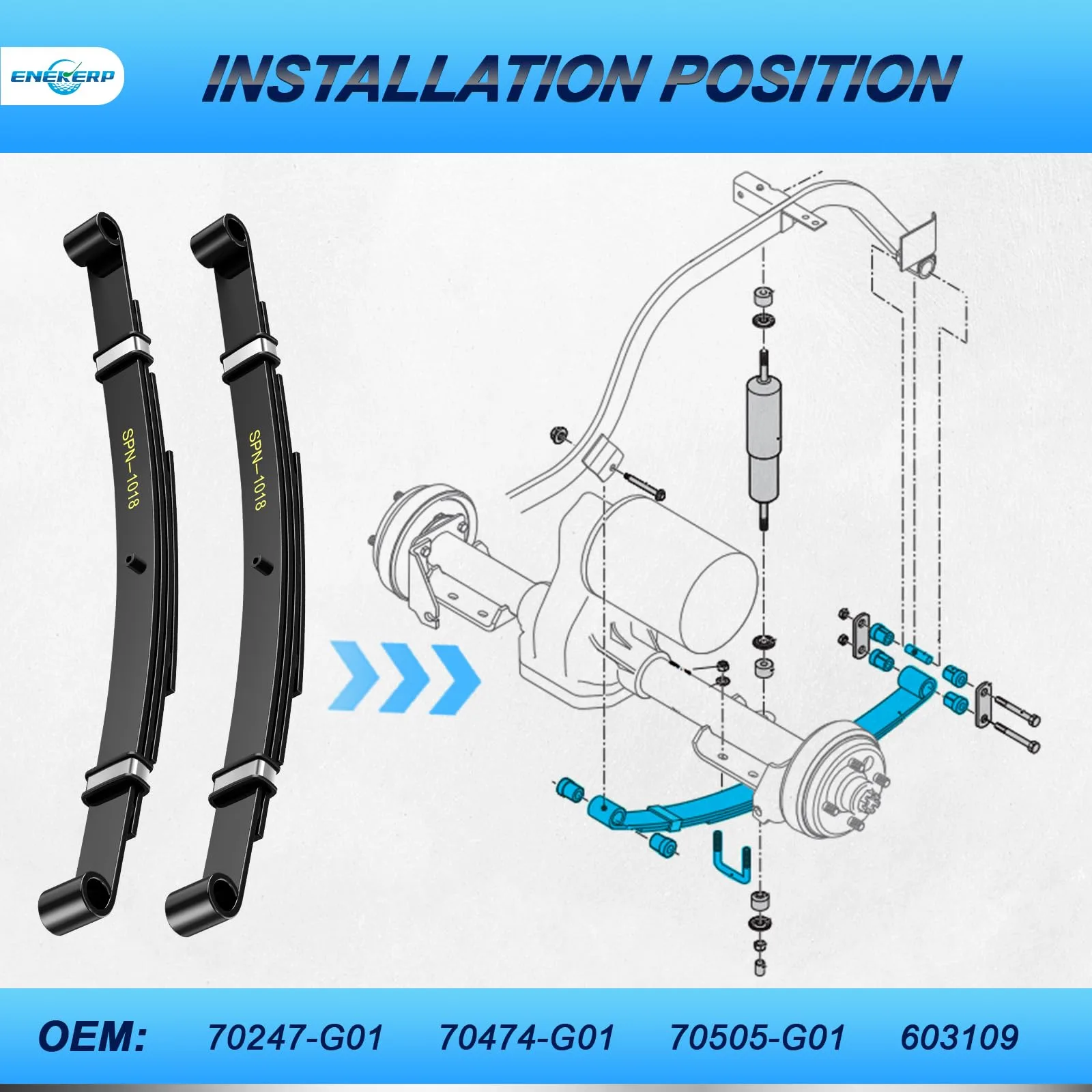 ENEKERP Rear 4-Leaf Spring Kit for E-Z-GO TXT 1994-Up image 2