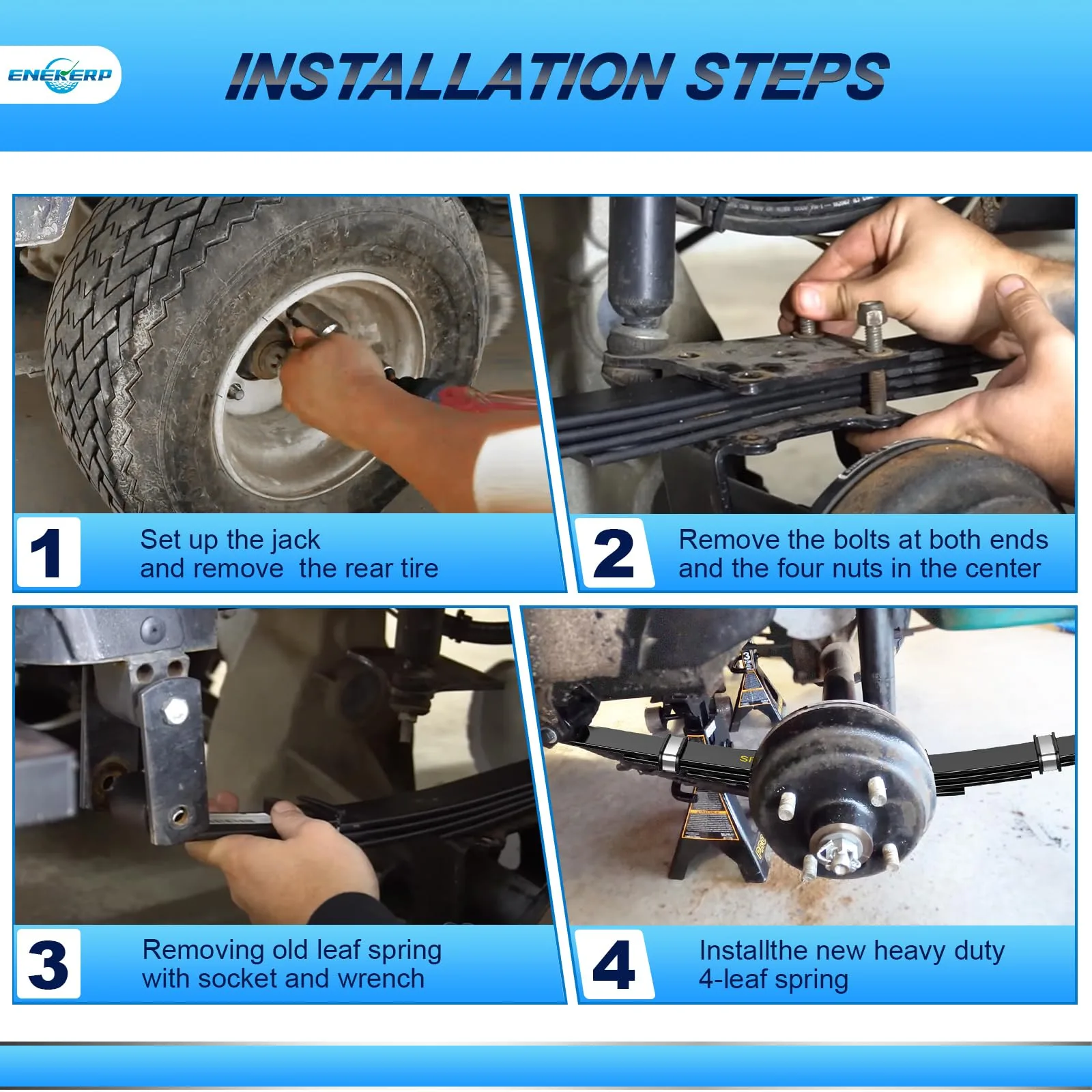 ENEKERP Rear 4-Leaf Spring Kit for E-Z-GO TXT 1994-Up image 3