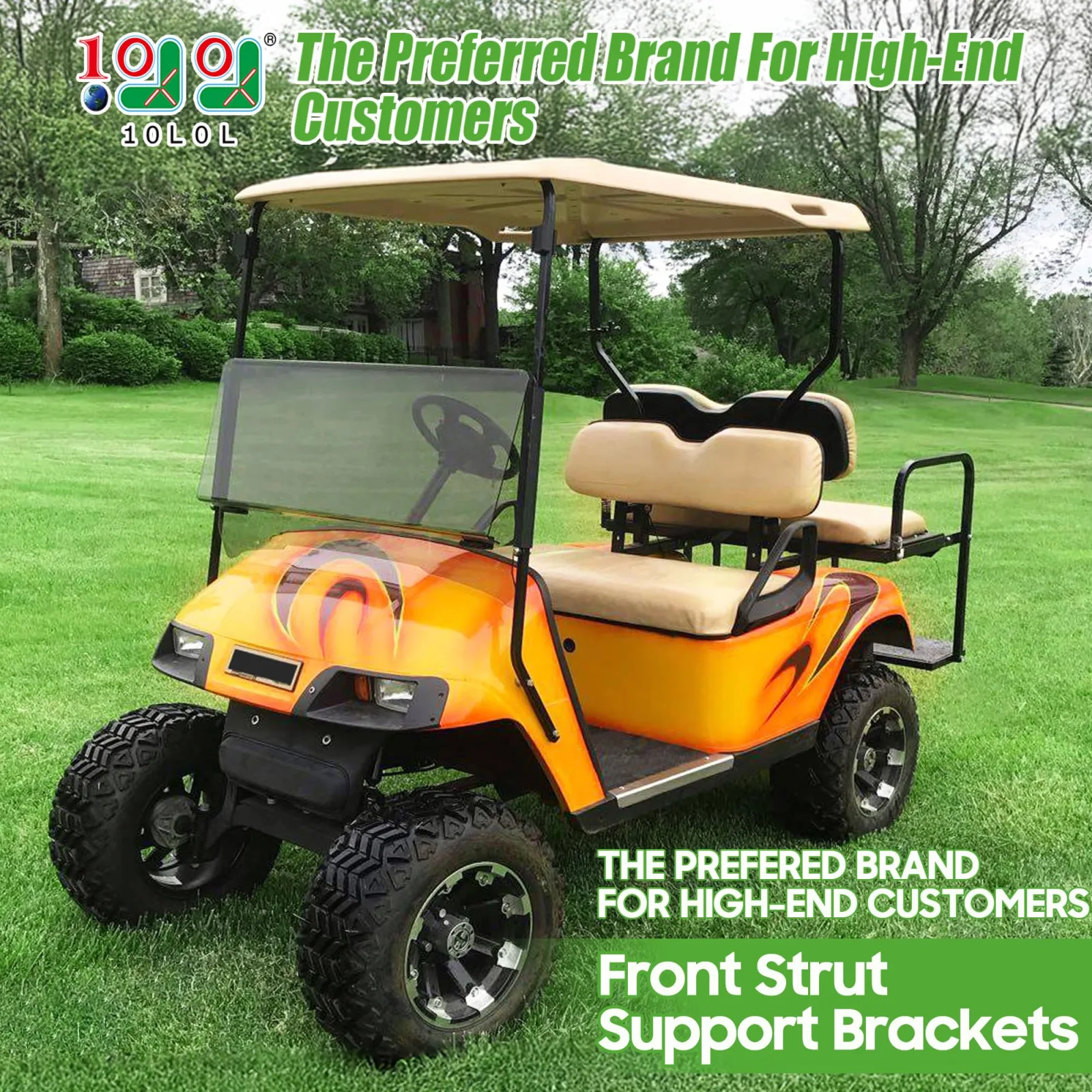 10L0L Front Roof Strut Brackets for E-Z-GO TXT & Medalist image 2