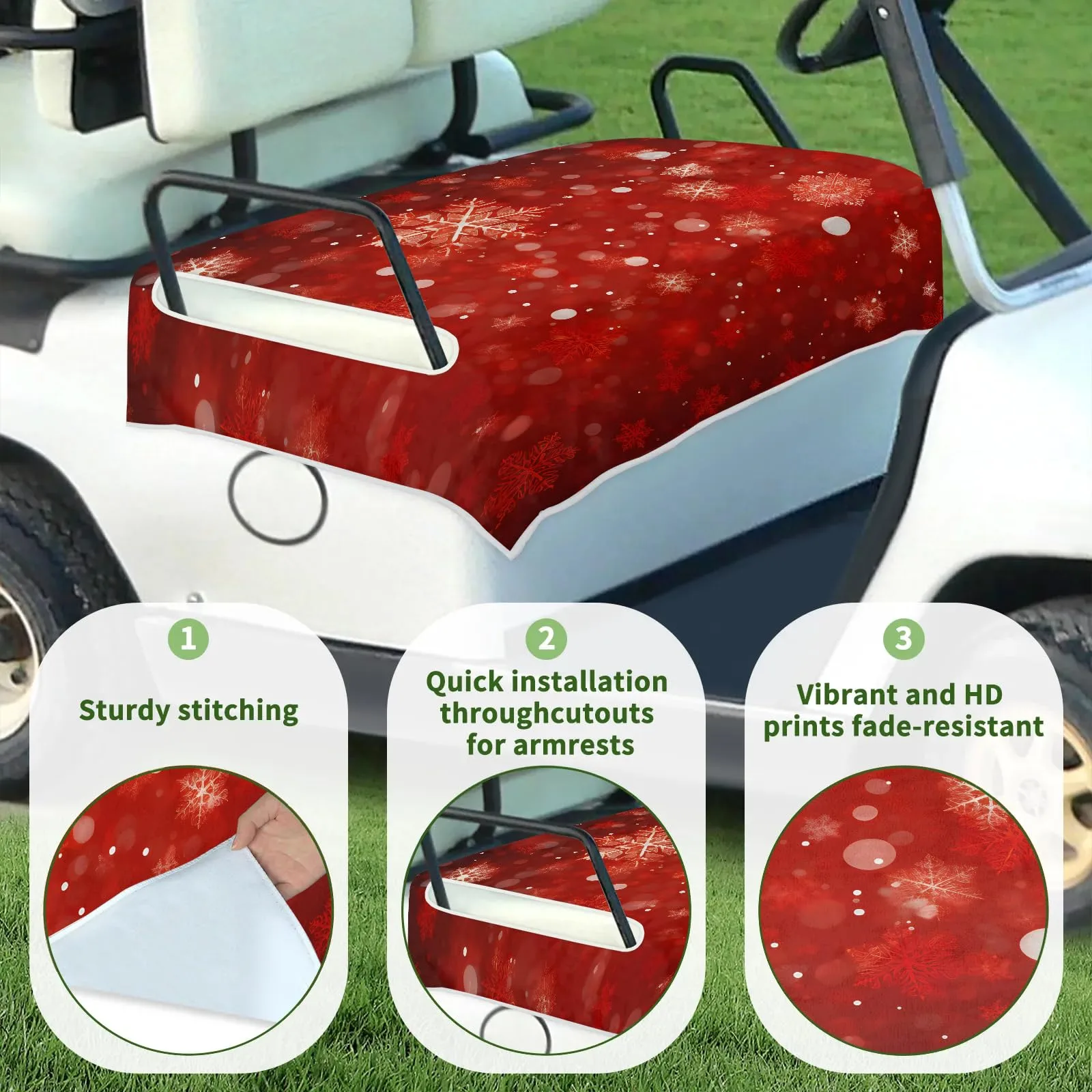 Tiveruda Golf Cart Seat Cover for Double Seats 51 x 31 in image 3