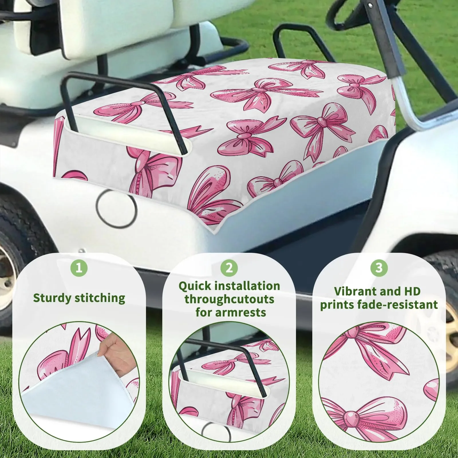 Tiveruda Golf Cart Seat Cover for Double Seats 51 x 31 in image 3