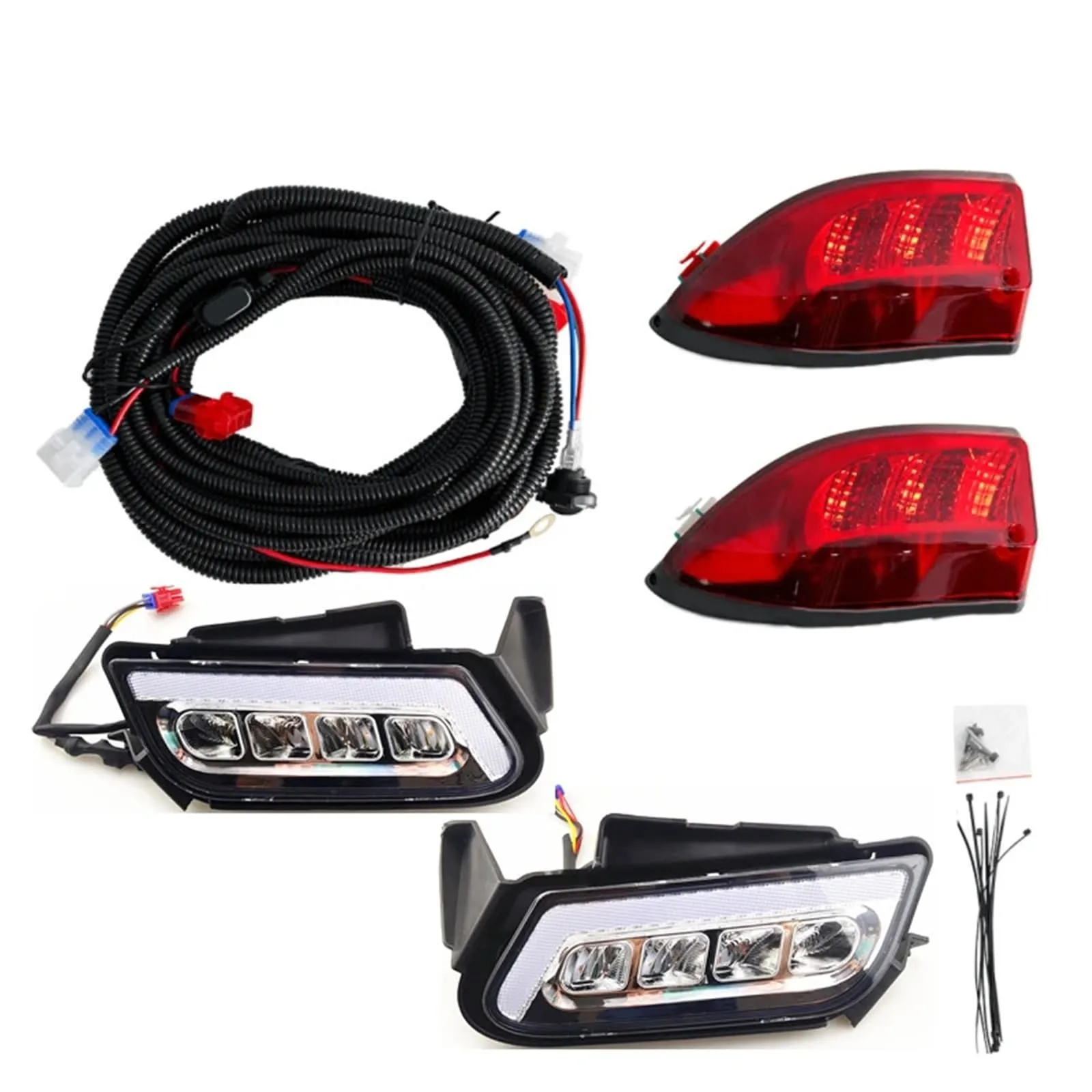 OETIBUFA LED Headlight and Tail Light Kit for Golf Carts
