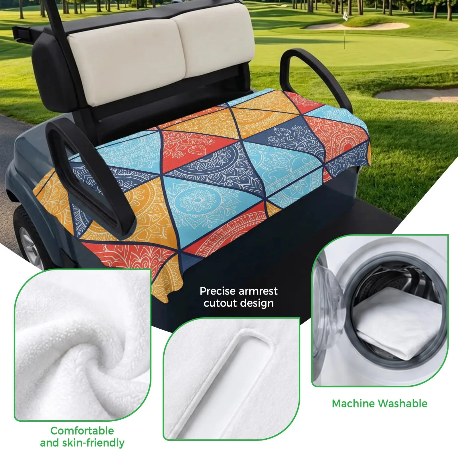 Trosturdspn Golf Cart Seat Towel Blanket, 51 x 31 in image 3