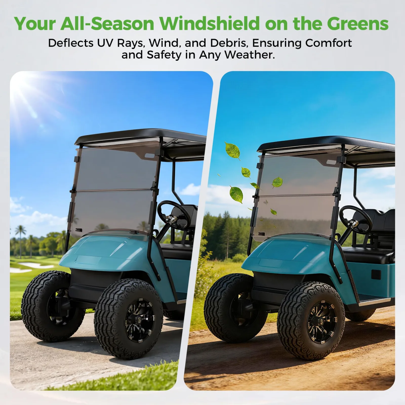 10L0L Folding Windshield for E-Z-GO TXT/Medalist 1995-2013 image 3