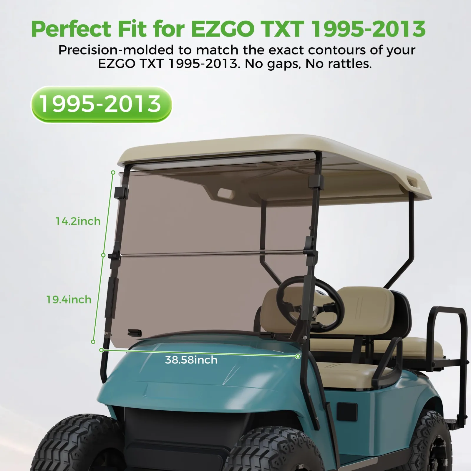 10L0L Folding Windshield for E-Z-GO TXT/Medalist 1995-2013 image 4