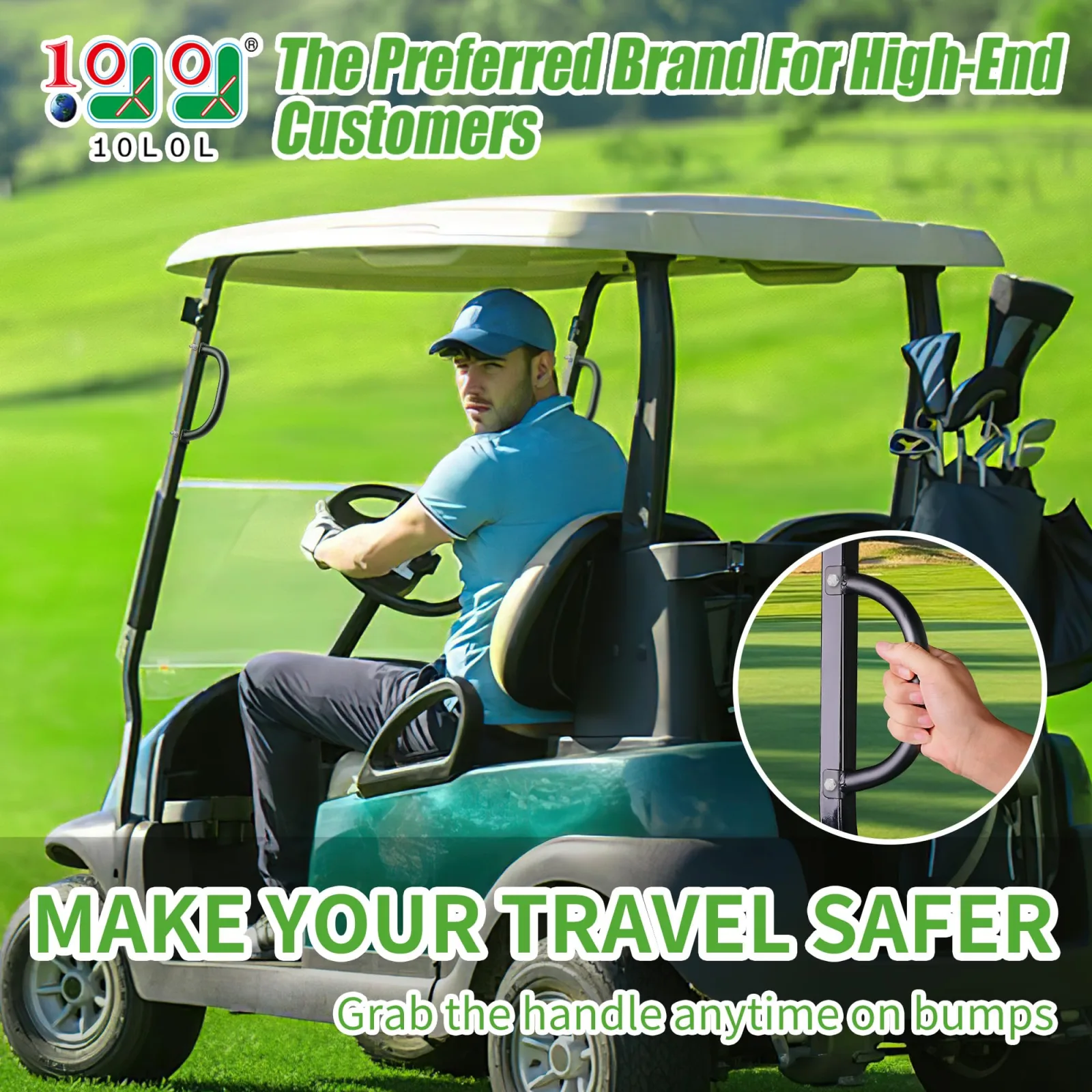 10L0L Golf Cart Grab Handles for Yamaha, Club Car, E-Z-GO image 2