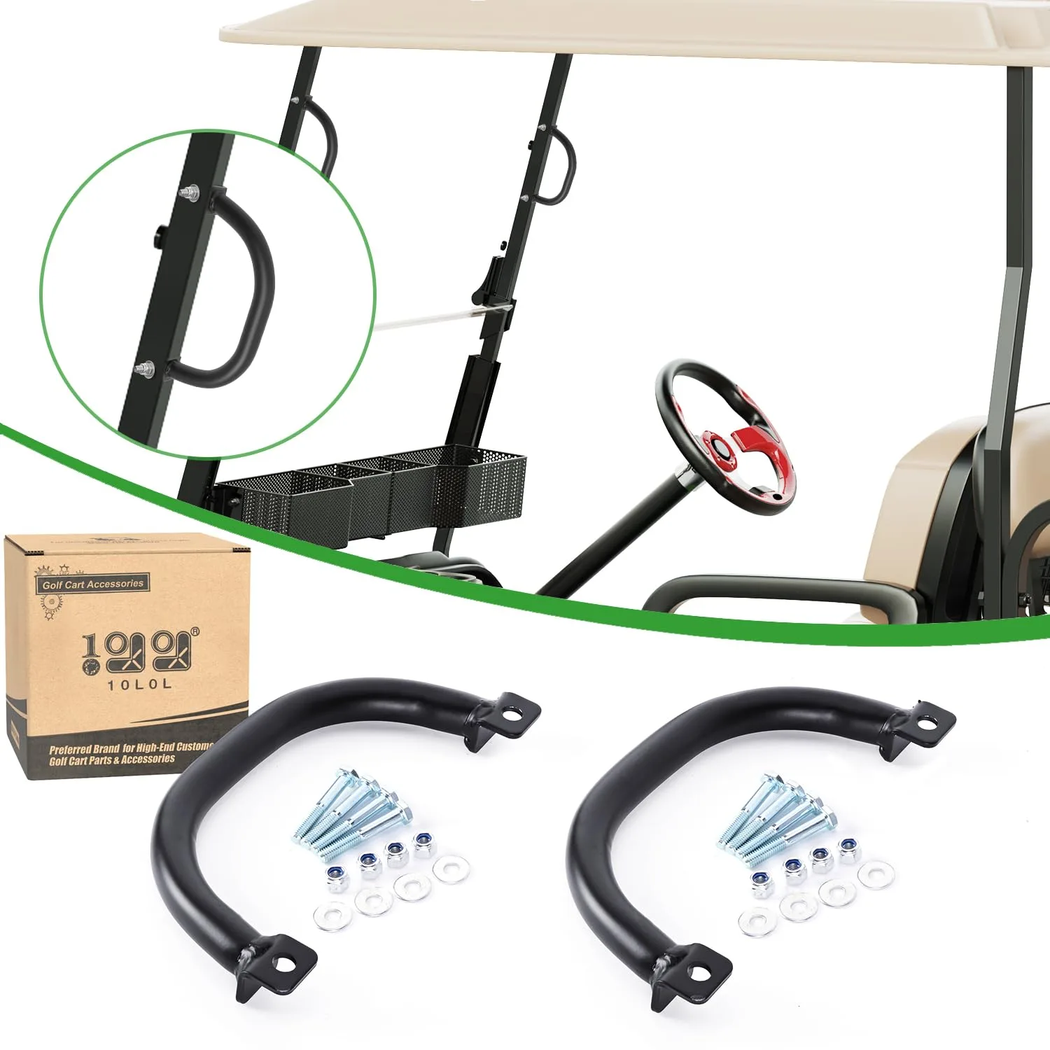 10L0L Golf Cart Grab Handles for Yamaha, Club Car, E-Z-GO