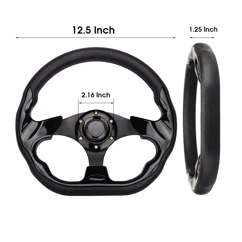 Spaorcco 12.5-Inch D-Shaped Golf Cart Steering Wheel 5128-01 image 3