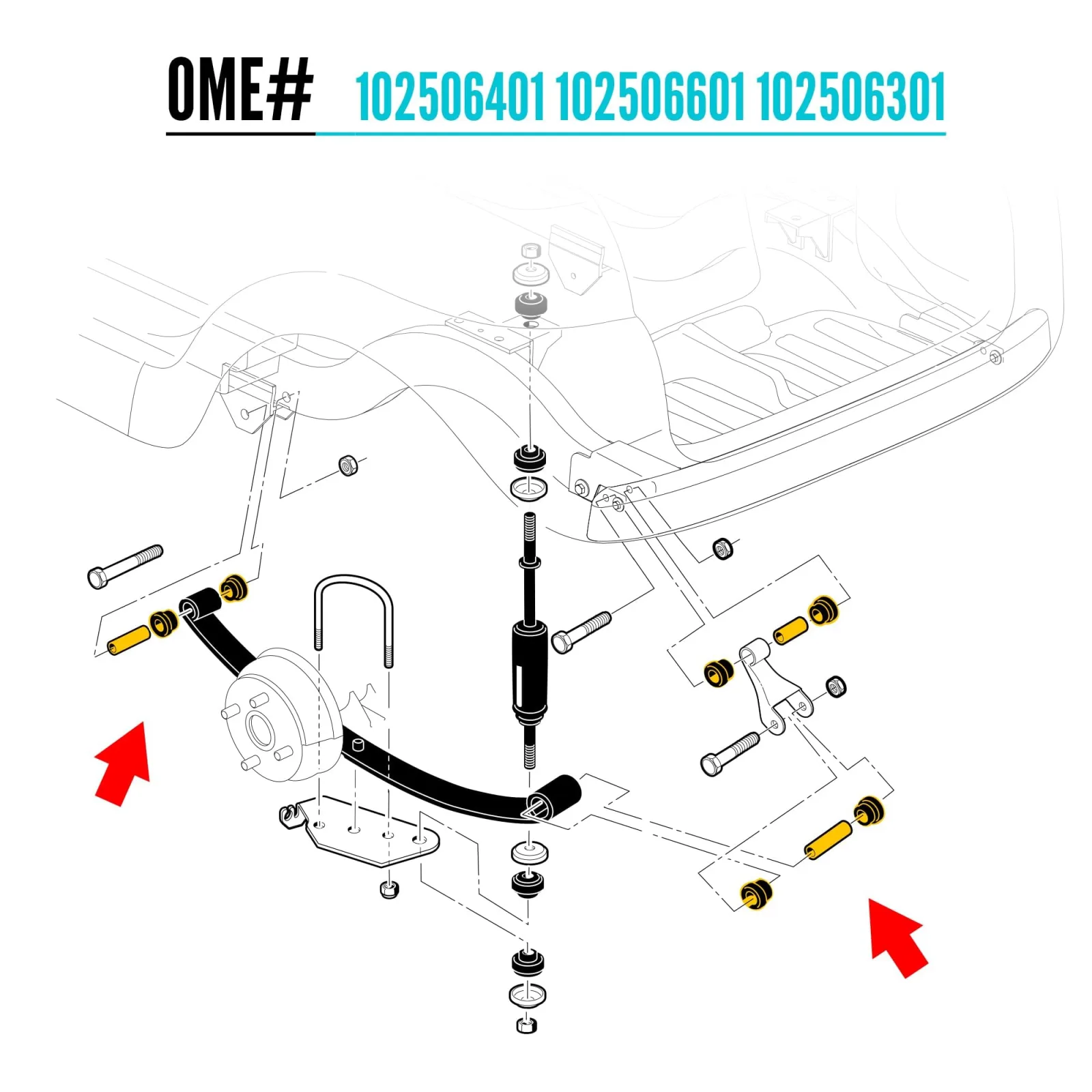 10L0L Rear Leaf Spring Bushing Kit for Club Car Precedent image 2