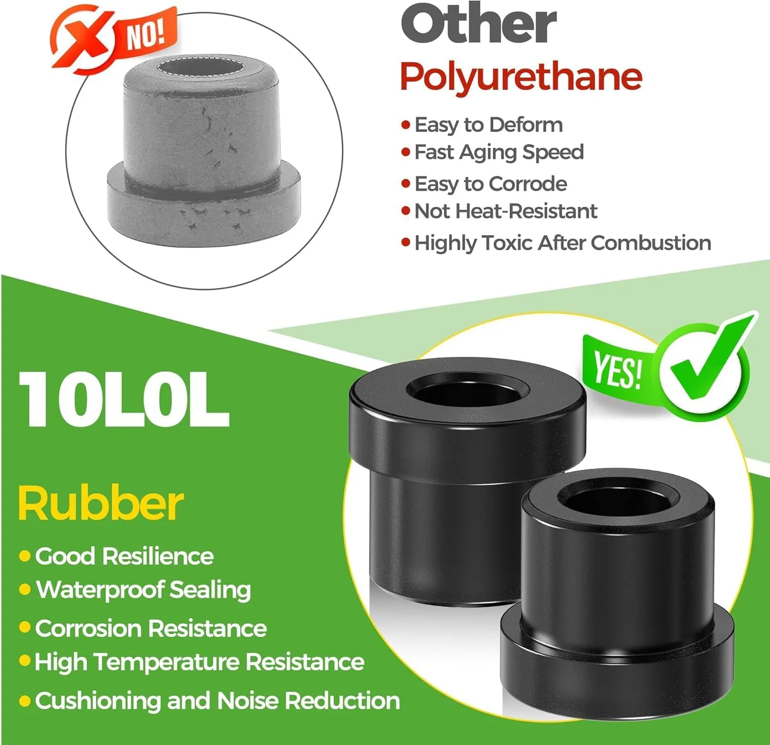 10L0L Rear Leaf Spring Bushing Kit for Club Car Precedent image 4