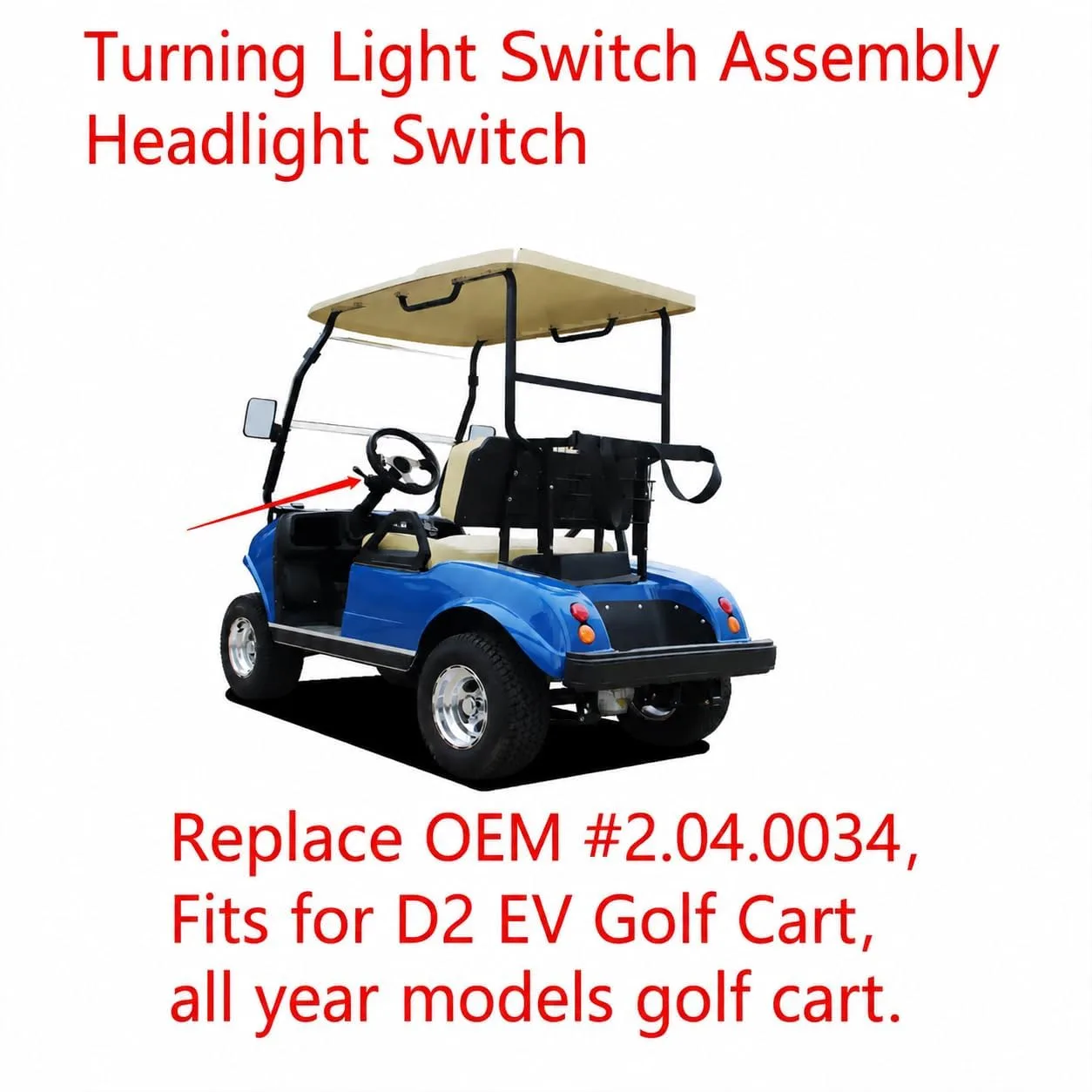 JOEEGO 2.04.0034 D2 Golf Cart Light Switch image 3