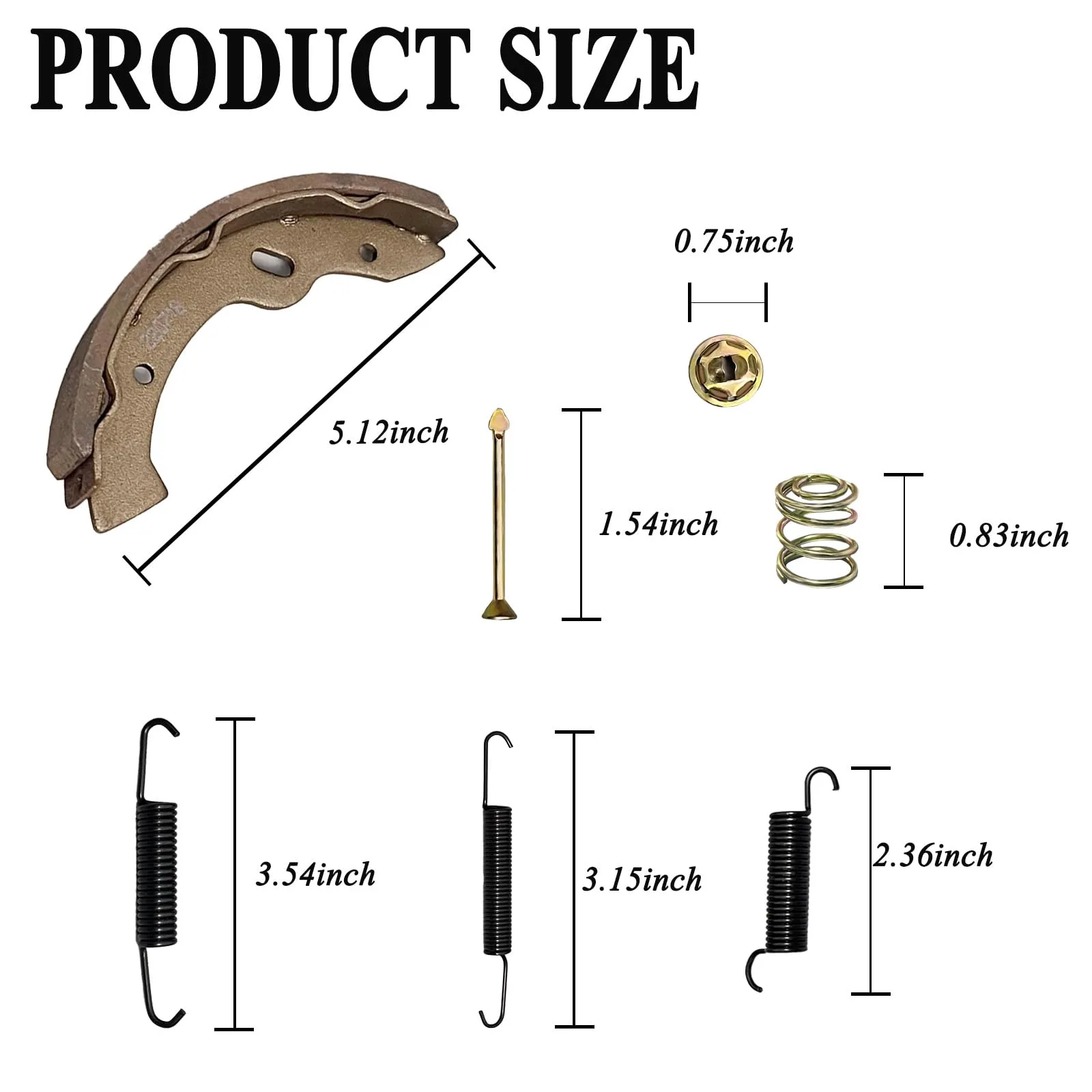 CZoom Golf Cart Brake Shoes and Spring Kit image 2