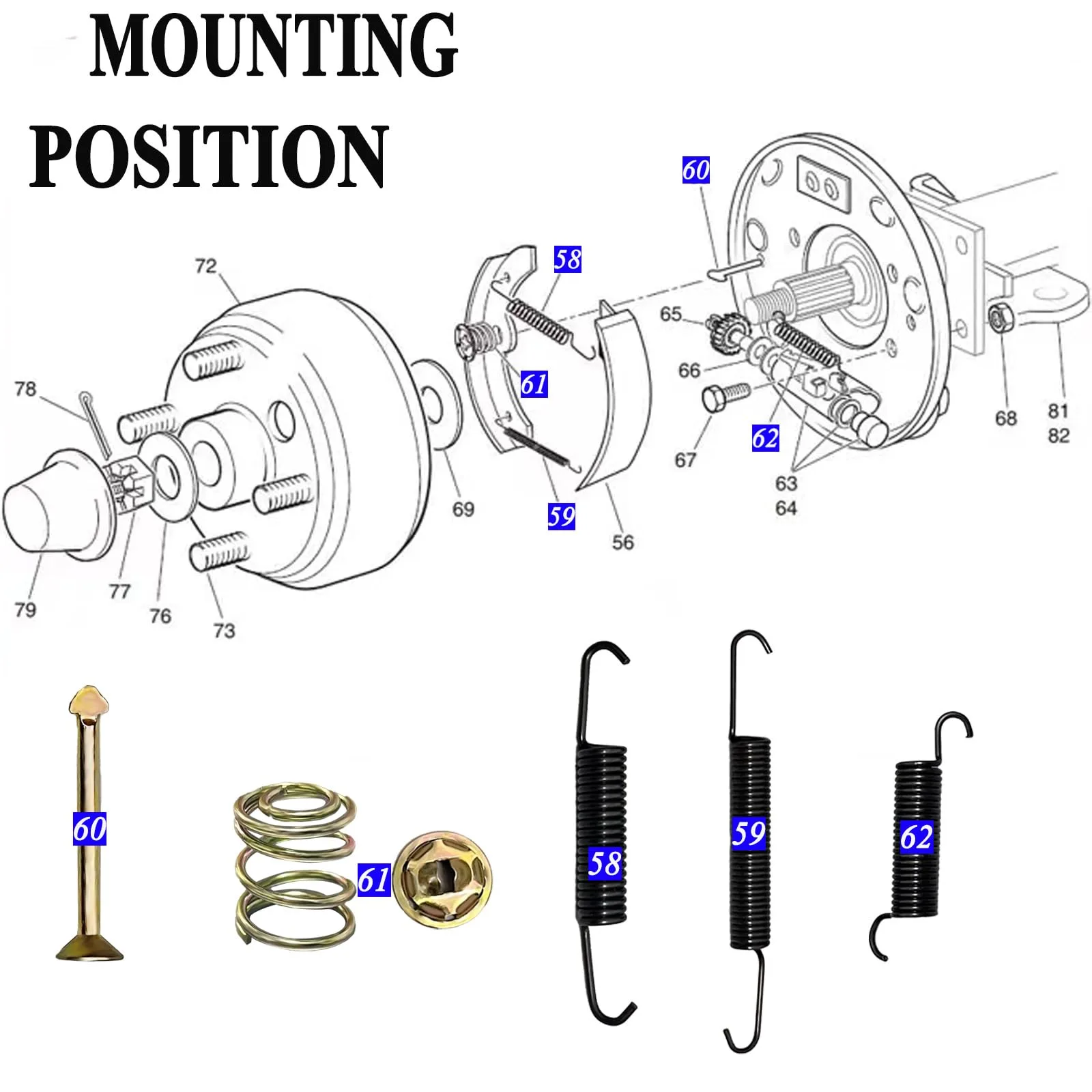 CZoom Golf Cart Brake Shoes and Spring Kit image 4