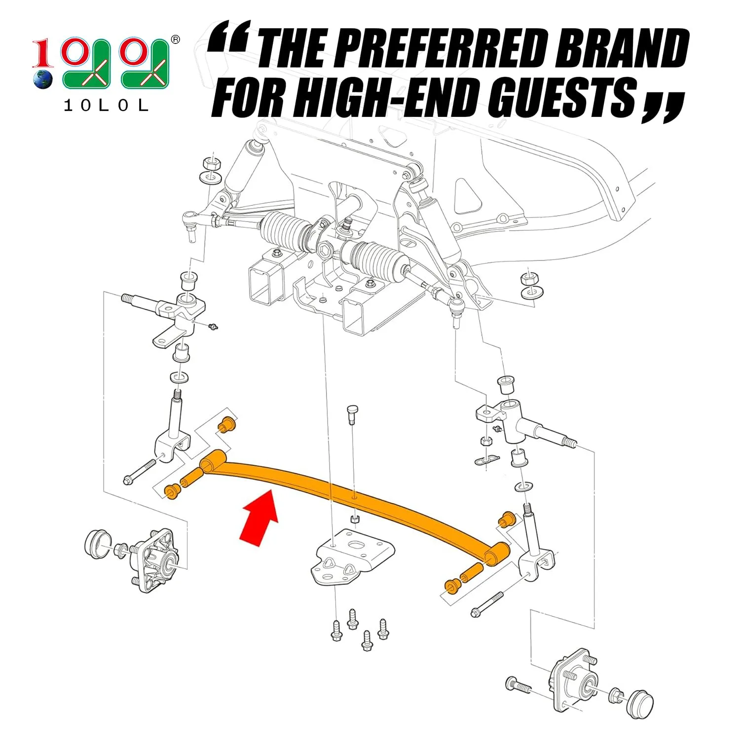 10L0L Front Leaf Spring Kit for Club Car DS & Precedent image 3
