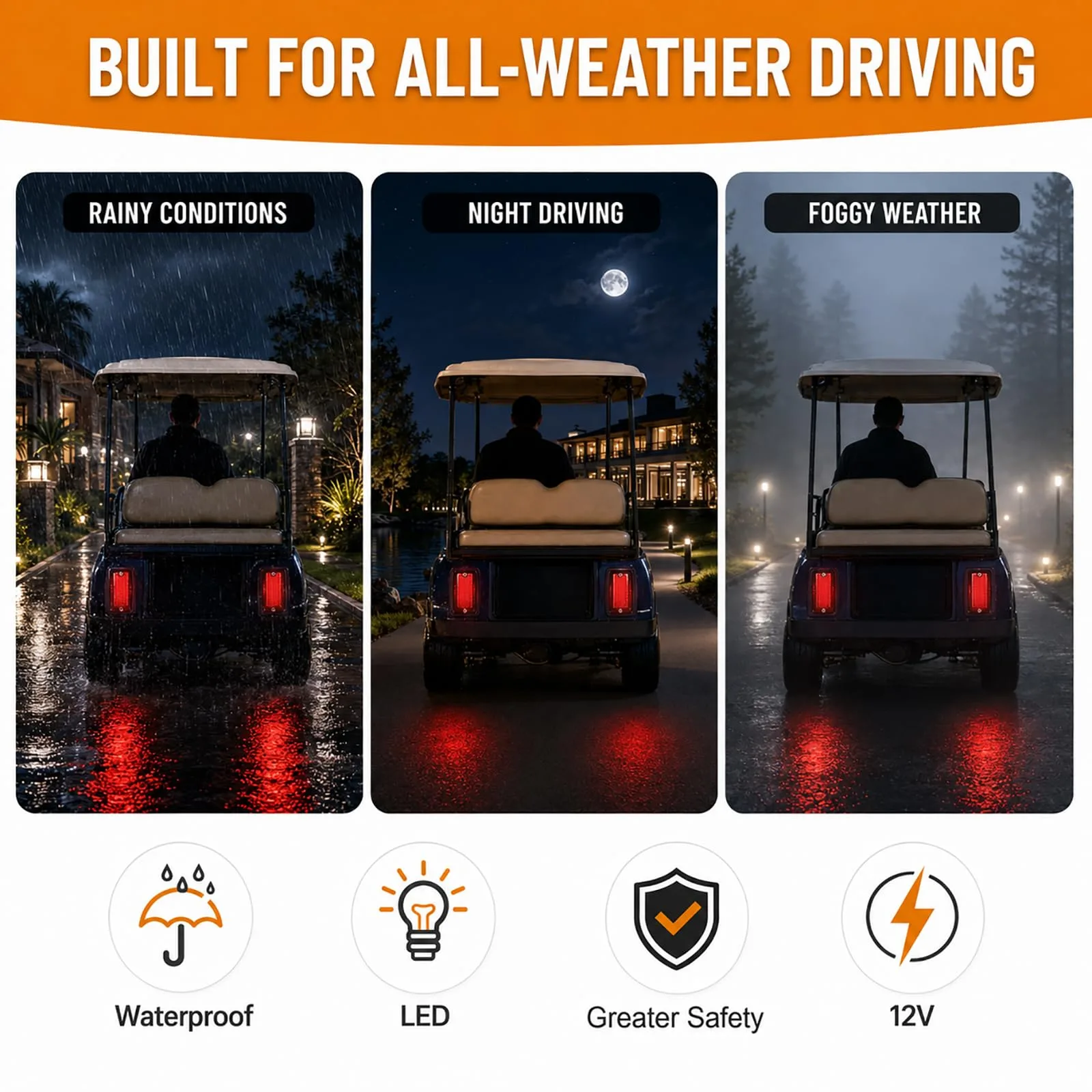 XINSTCO LED Tail Light Kit for Club Car DS and Yamaha image 3