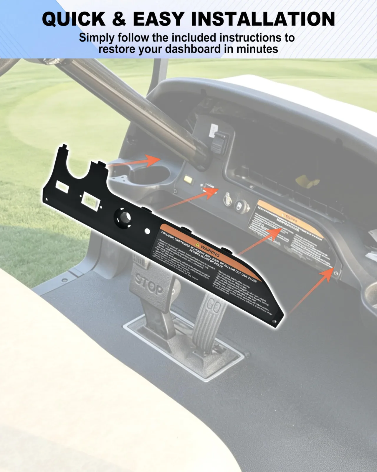 LDETXY Dash Cover for Club Car Tempo 2017+ Electric Golf Cart image 4