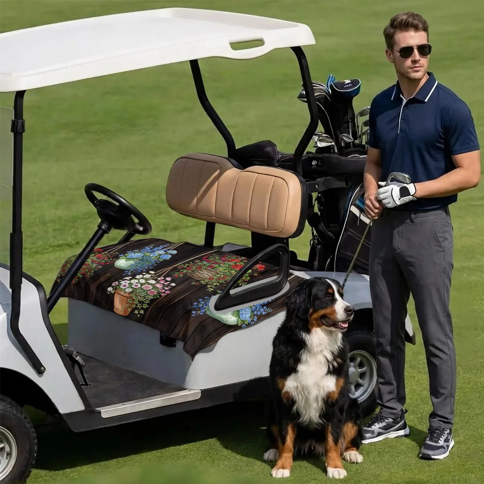 DecorLovee Golf Cart Seat Cover Towel, Brown, 51 x 31 in image 3