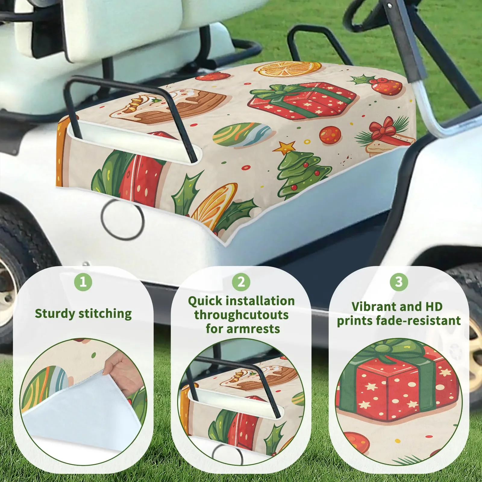 Tiveruda Golf Cart Seat Cover for Double Seats, 51 x 31 in. image 3