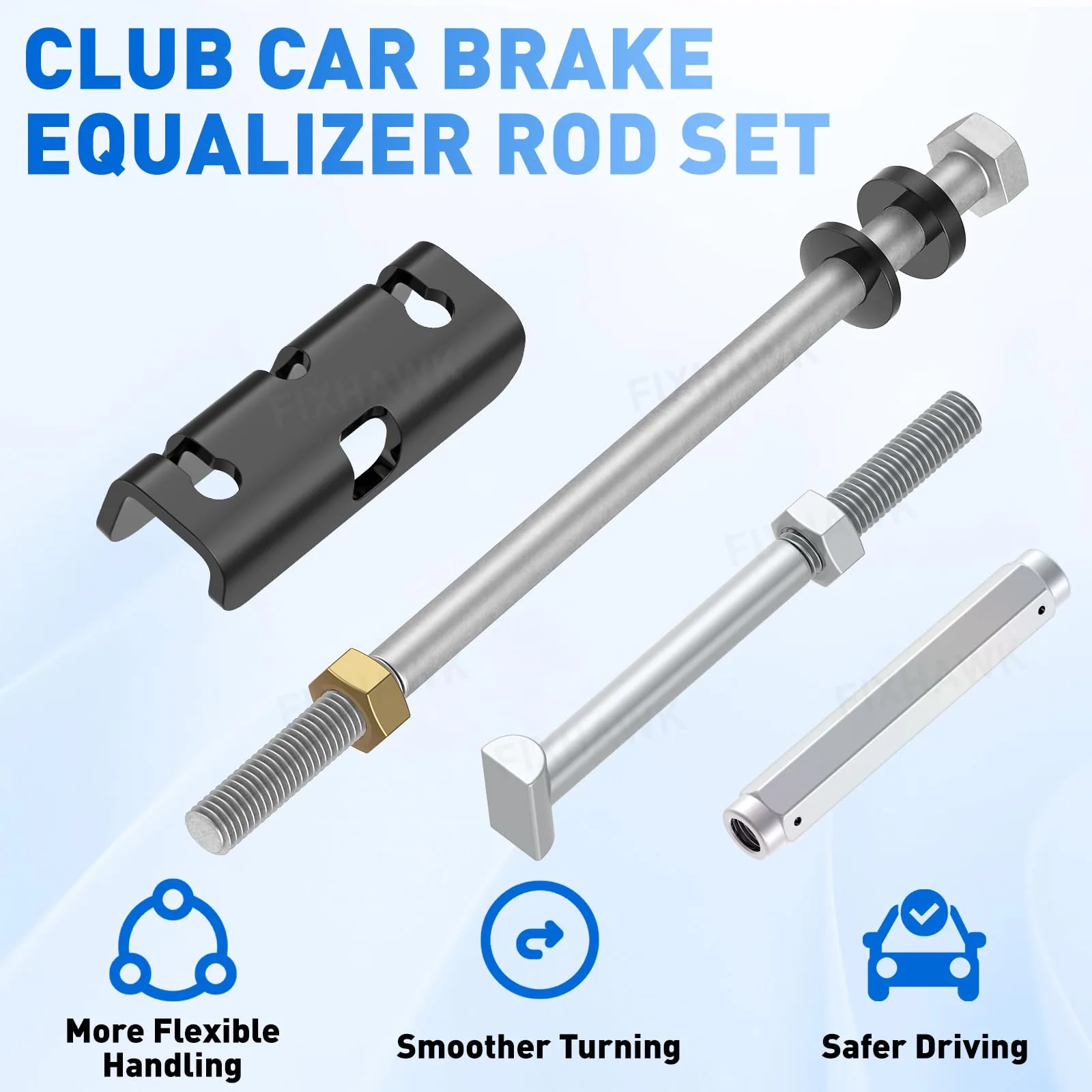 FIXHAWK Brake Equalizer Rod Set for Club Car Golf Carts image 2