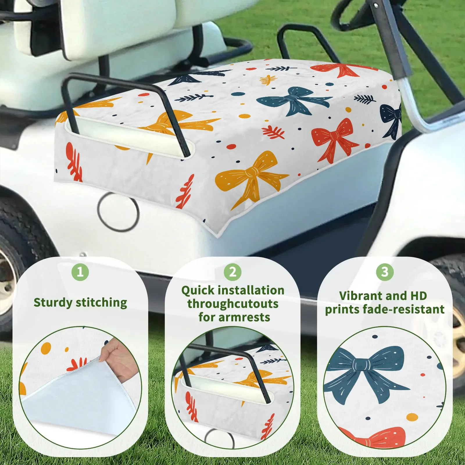 Tiveruda Golf Cart Seat Cover for Double Seats image 3