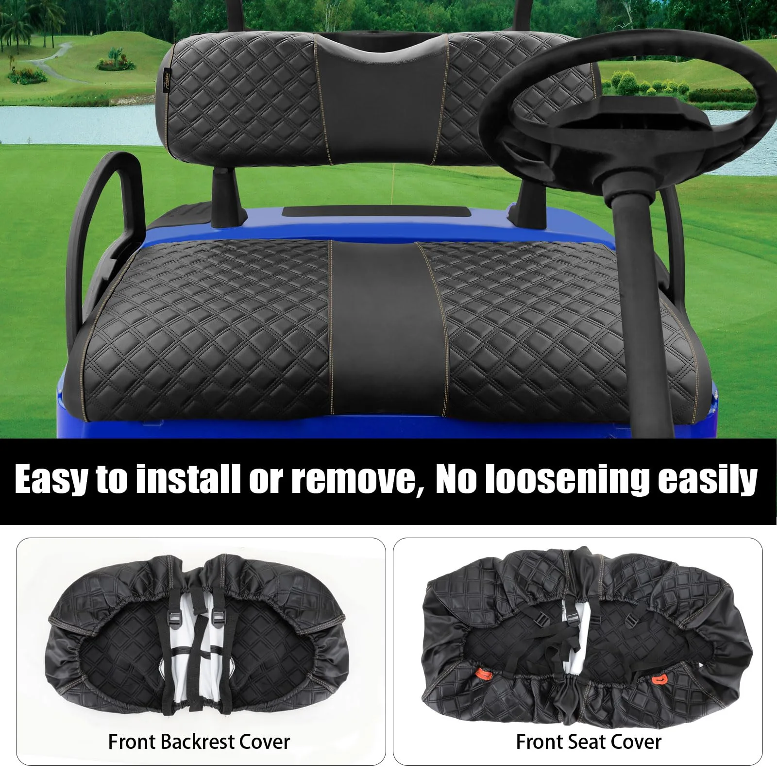 Roykaw Front Seat Cover for E-Z-GO RXV Golf Cart image 3