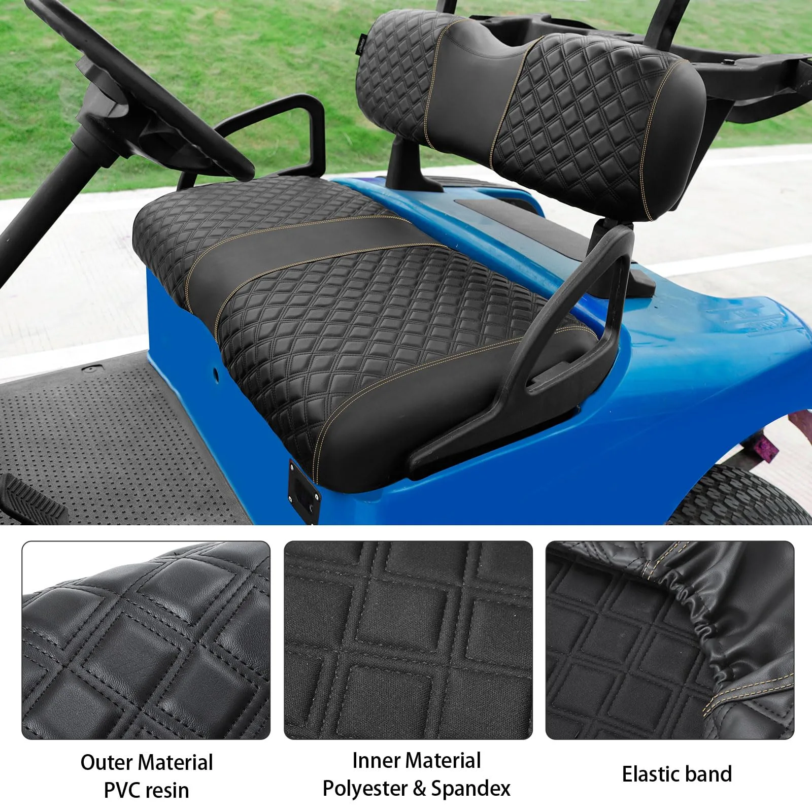 Roykaw Front Seat Cover for E-Z-GO RXV Golf Cart image 4