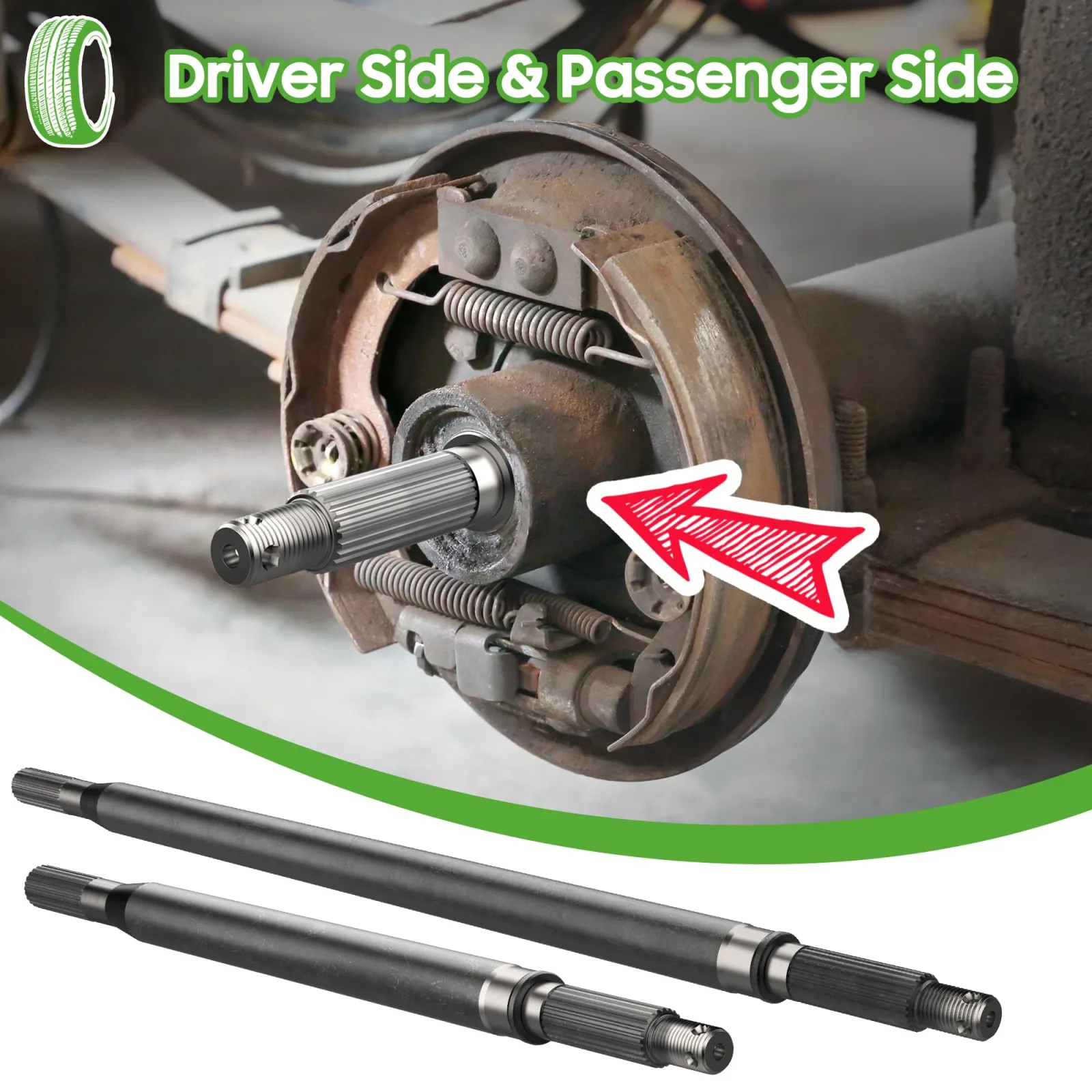 10L0L Rear Axle Shaft Kit for E-Z-GO RXV Electric image 3