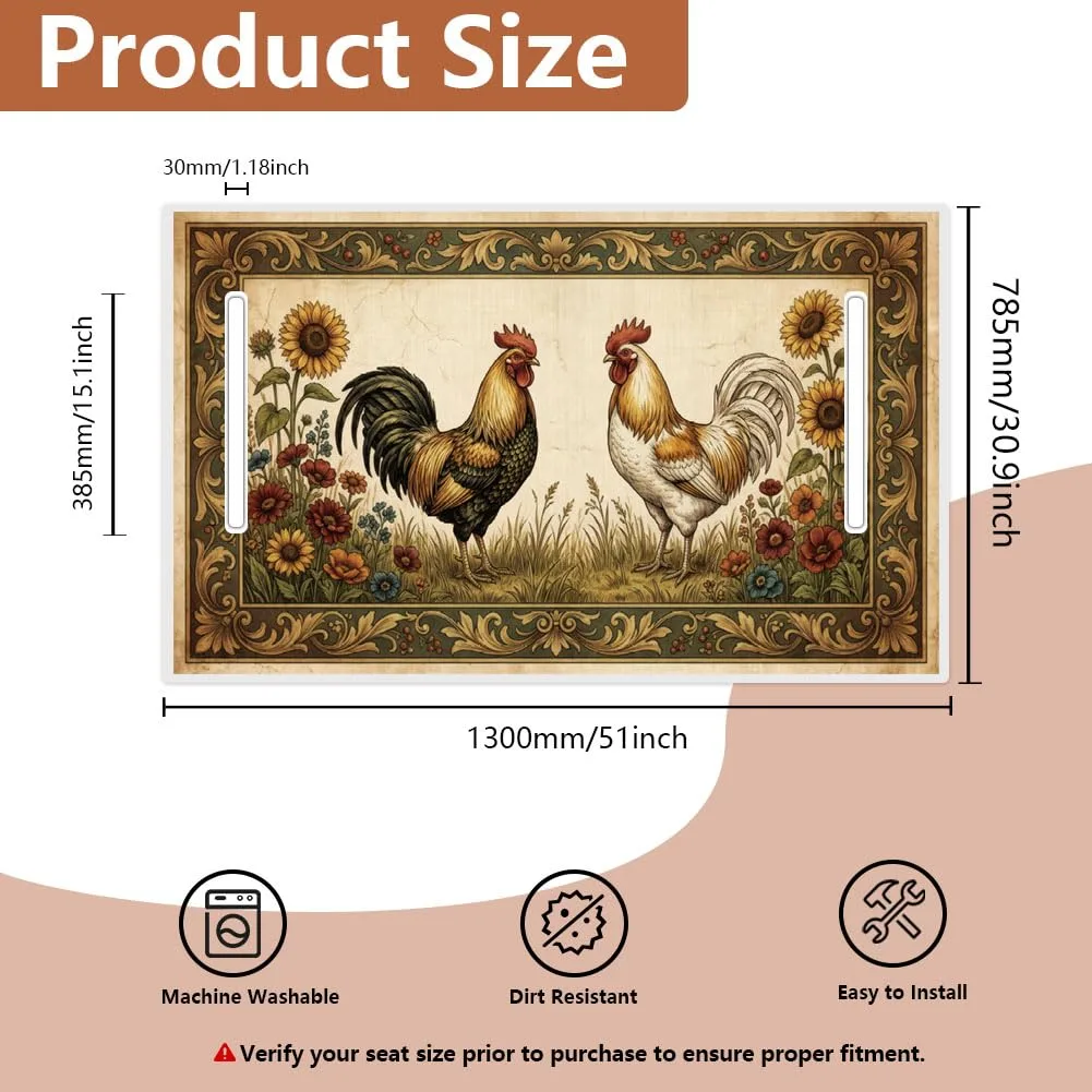 TNKBREEZE Golf Cart Seat Cover Chicken Pattern FIND-WH0439-079-US53 image 2