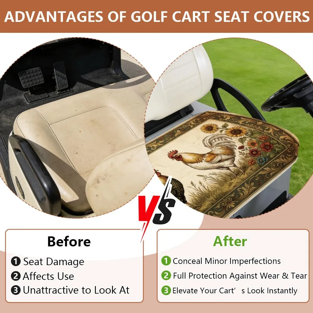 TNKBREEZE Golf Cart Seat Cover Chicken Pattern FIND-WH0439-079-US53 image 3