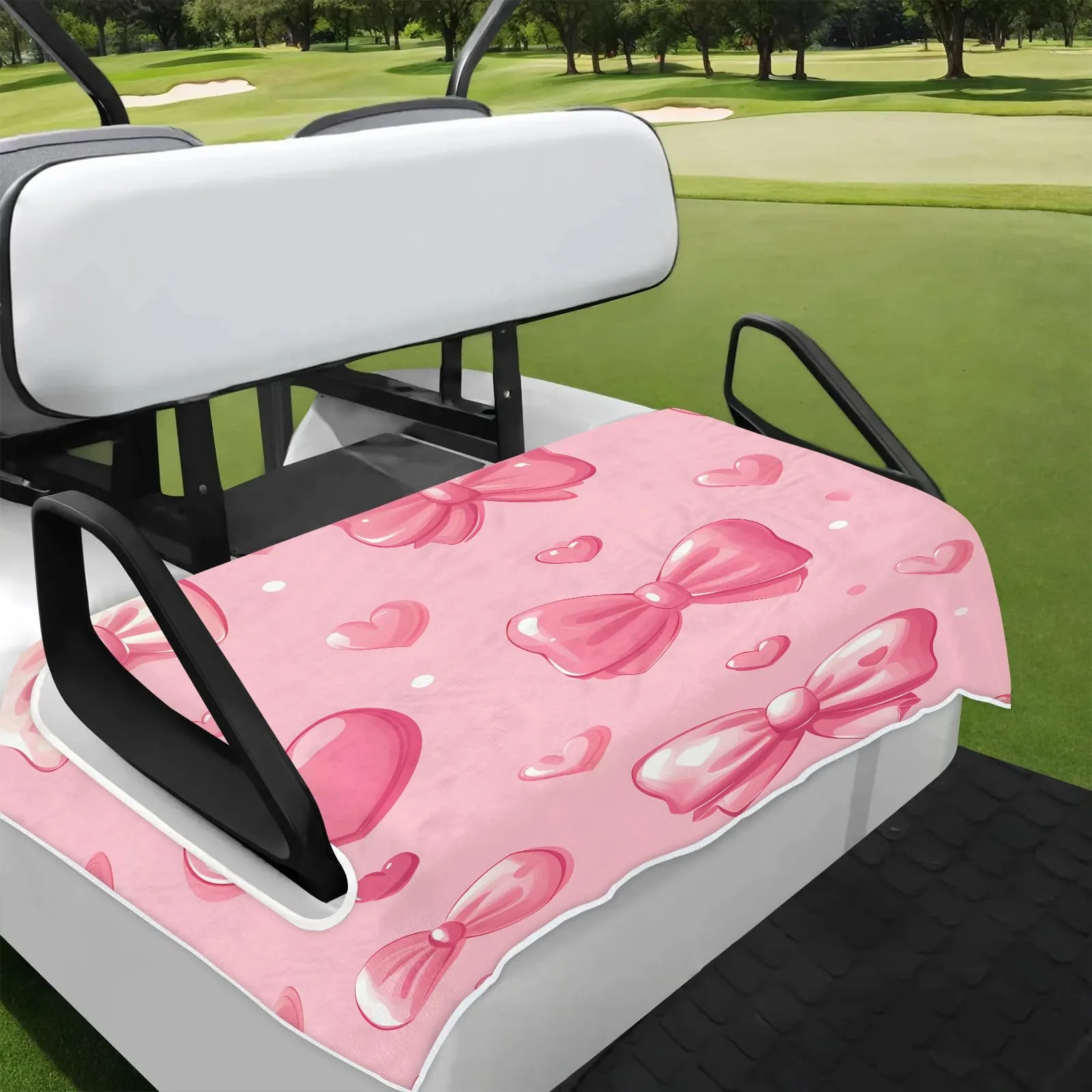 Tiveruda Pink Bow Tie Golf Cart Seat Cover