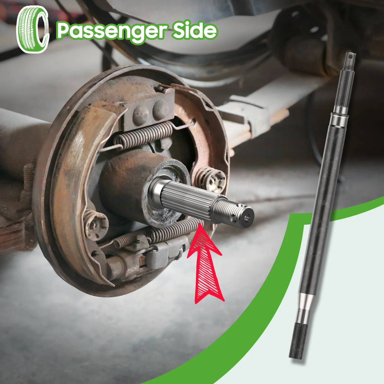 10L0L Passenger-Side Rear Axle Shaft Kit for E-Z-GO TXT image 3