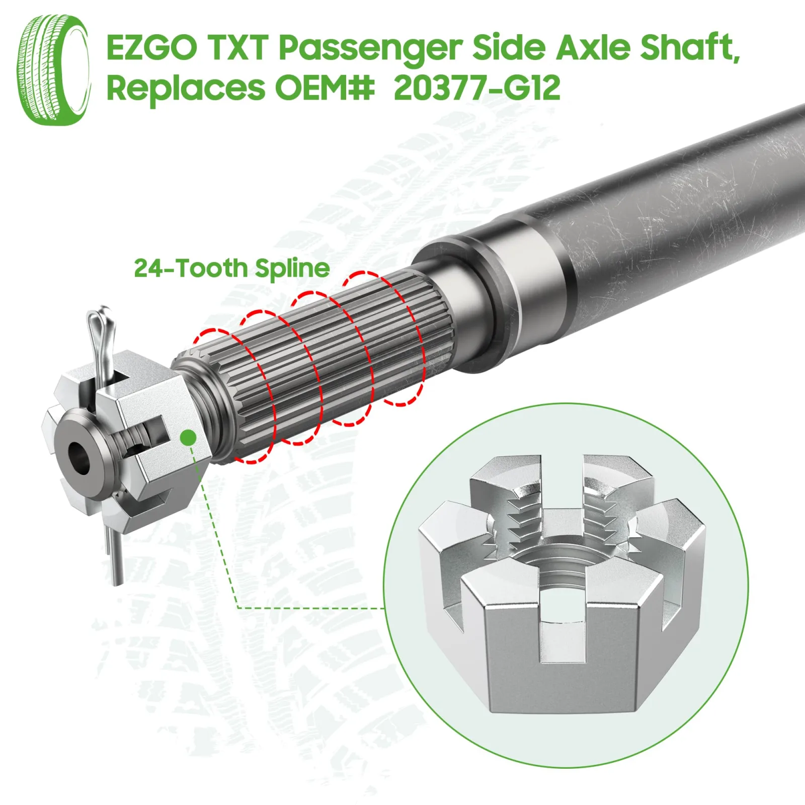10L0L Passenger-Side Rear Axle Shaft Kit for E-Z-GO TXT image 4