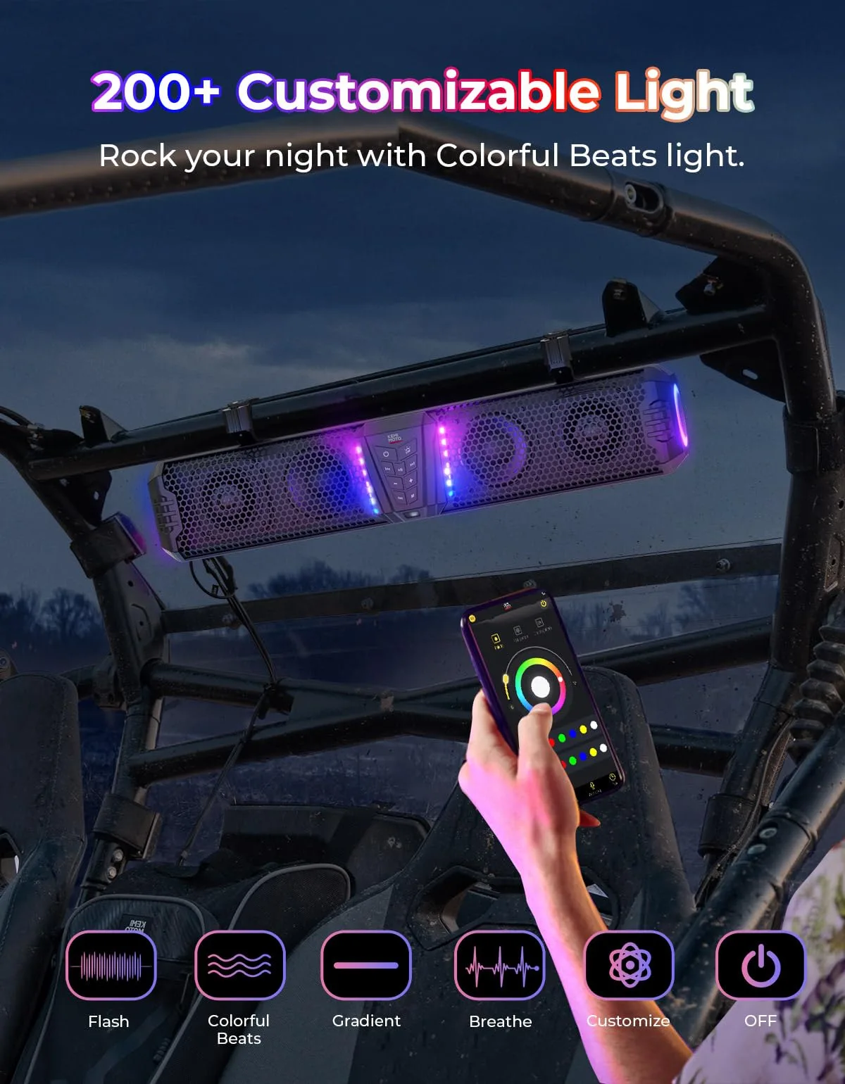 KEMIMOTO Midnight 60 26-Inch Golf Cart Soundbar image 2
