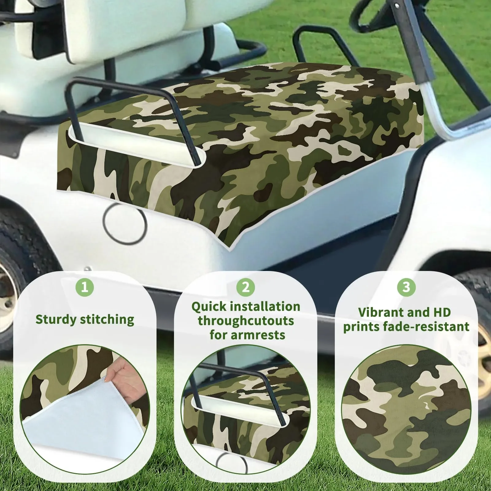 Tiveruda Golf Cart Seat Cover for Double Seats, 51 x 31 in image 3
