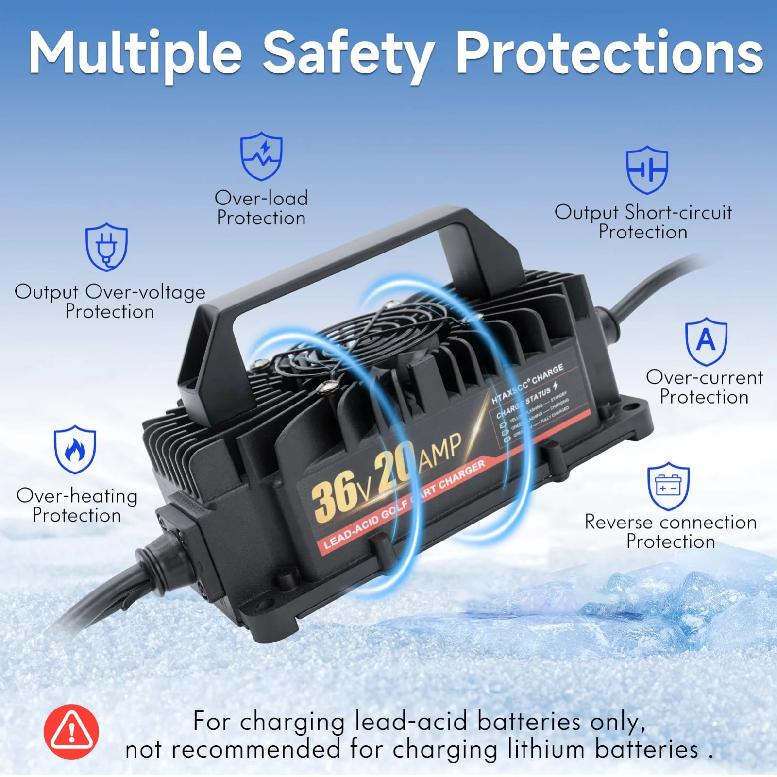 HTAXSCC 36V 20A Charger for E-Z-GO TXT Golf Carts image 3
