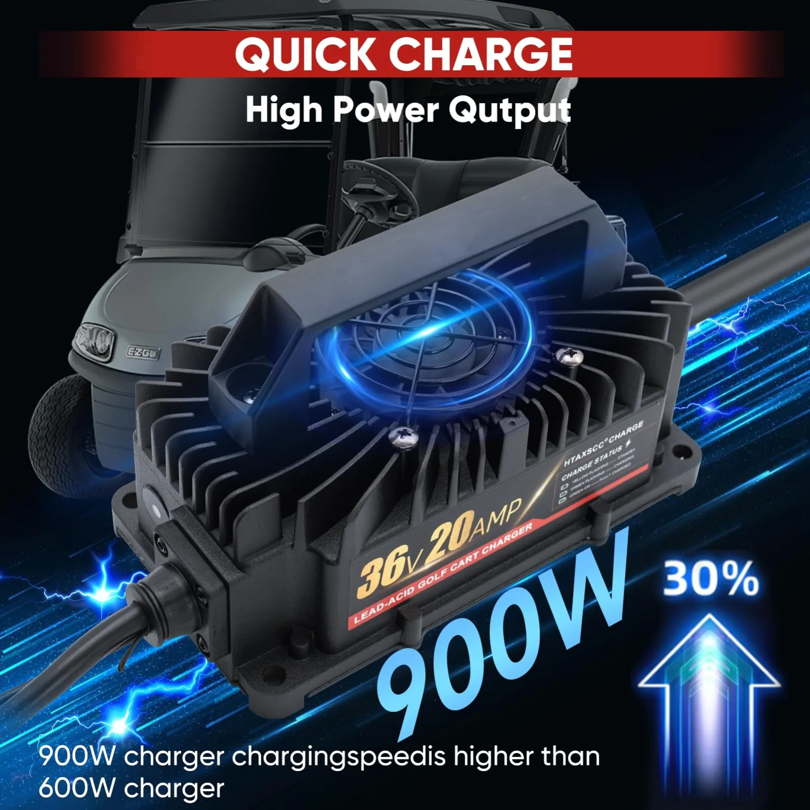 HTAXSCC 36V 20A Charger for E-Z-GO TXT Golf Carts image 4