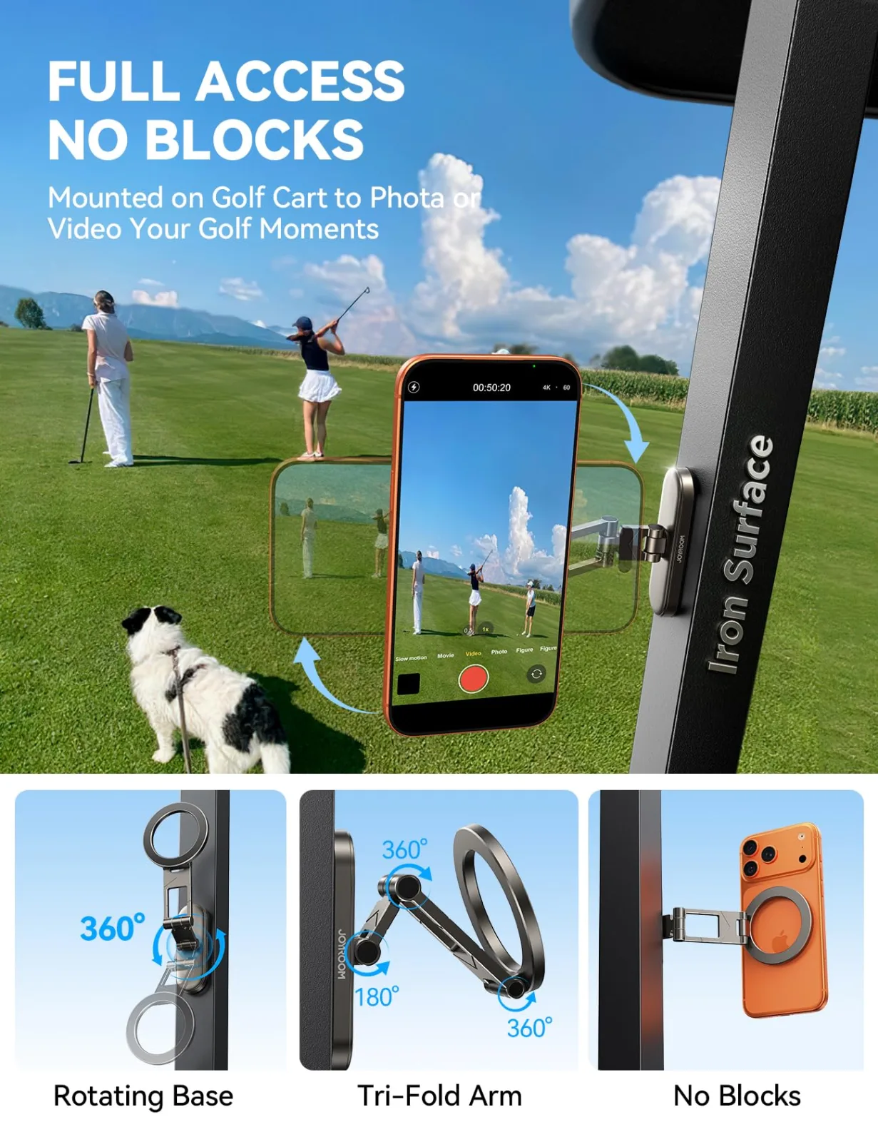 JOYROOM Alloy Magnetic Golf Cart Phone Holder B0FQCD4188 image 2