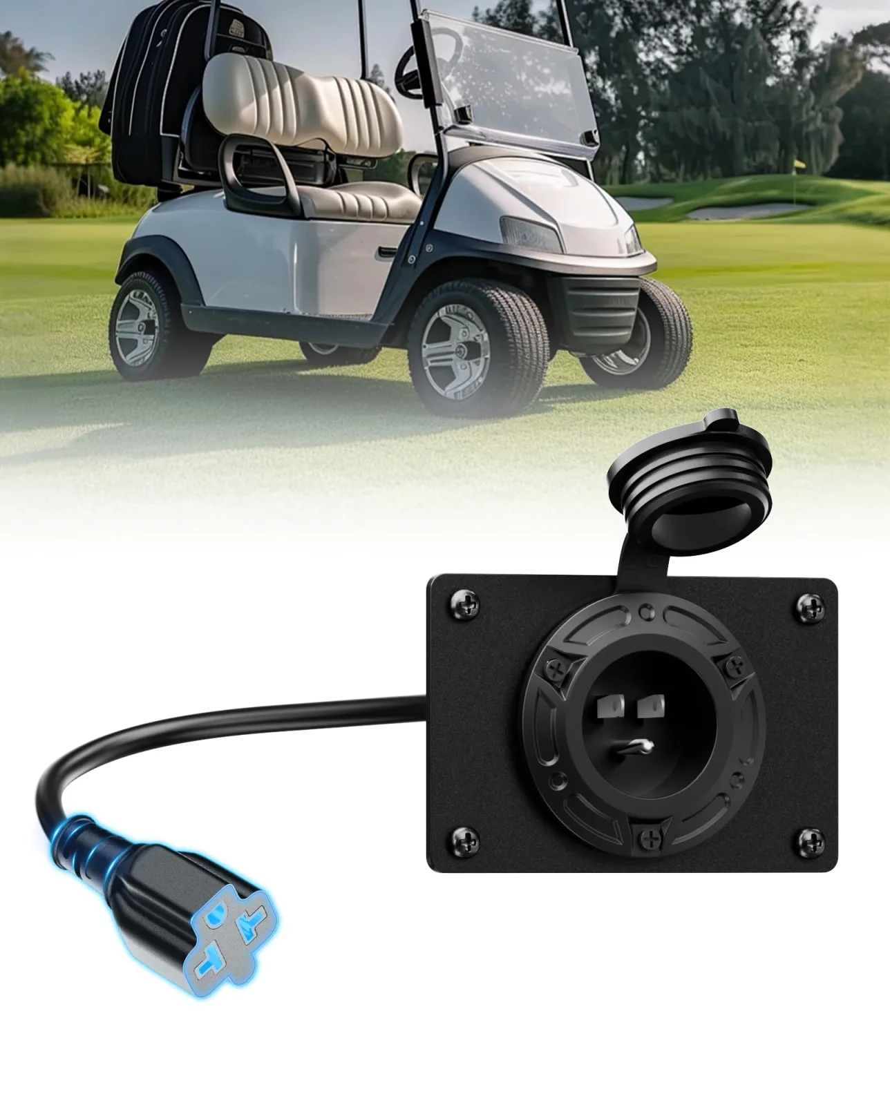 STIO STIO-250 125V Charging Port Plate for E-Z-GO TXT36