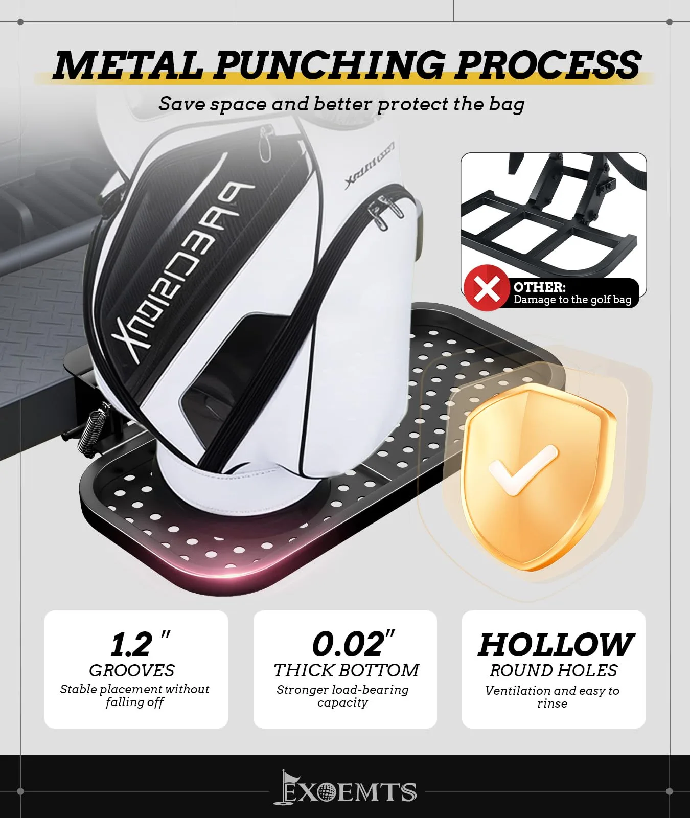 EXOEMTS Golf Cart Bag Holder and Grab Bar Combo image 4