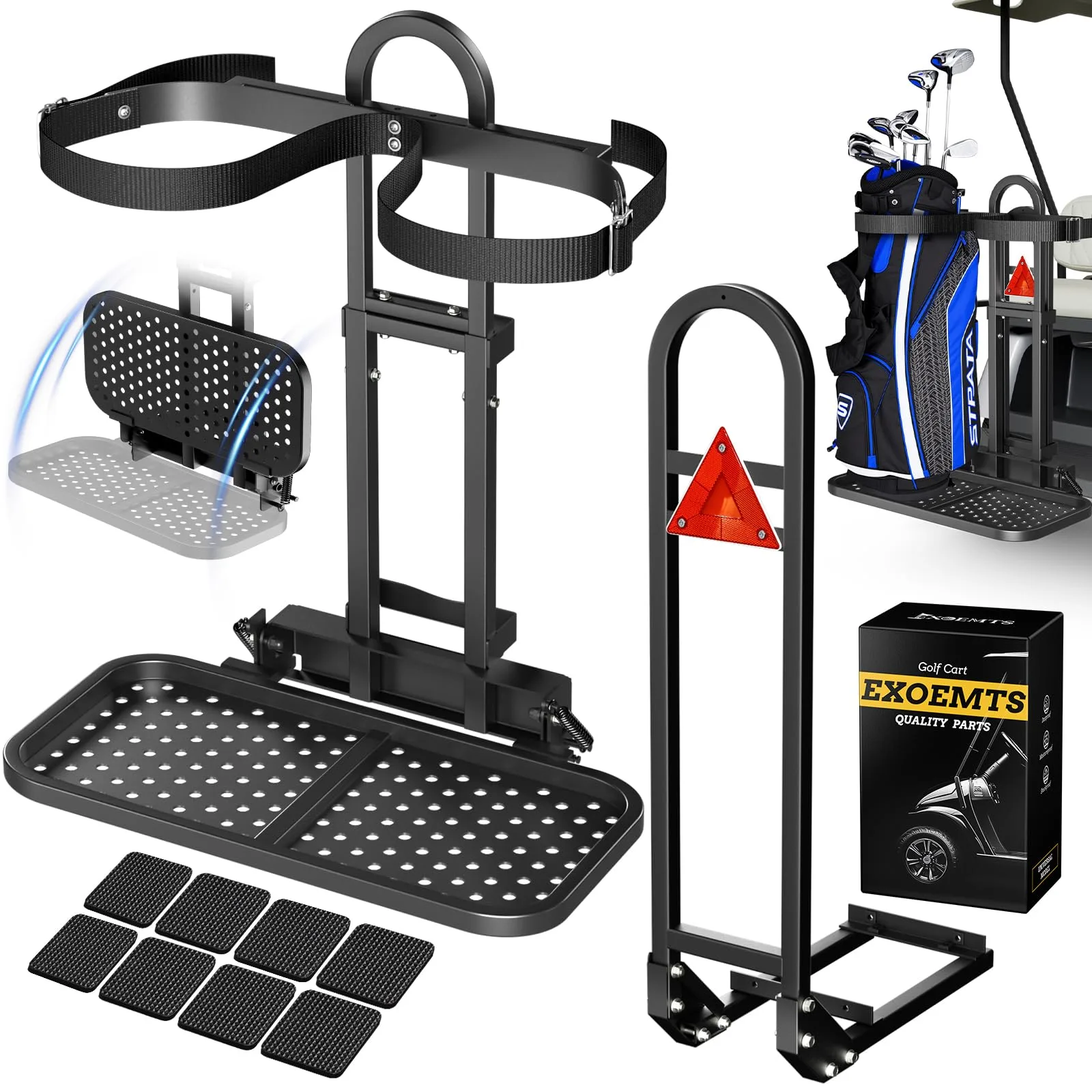 EXOEMTS Golf Cart Bag Holder and Grab Bar Combo