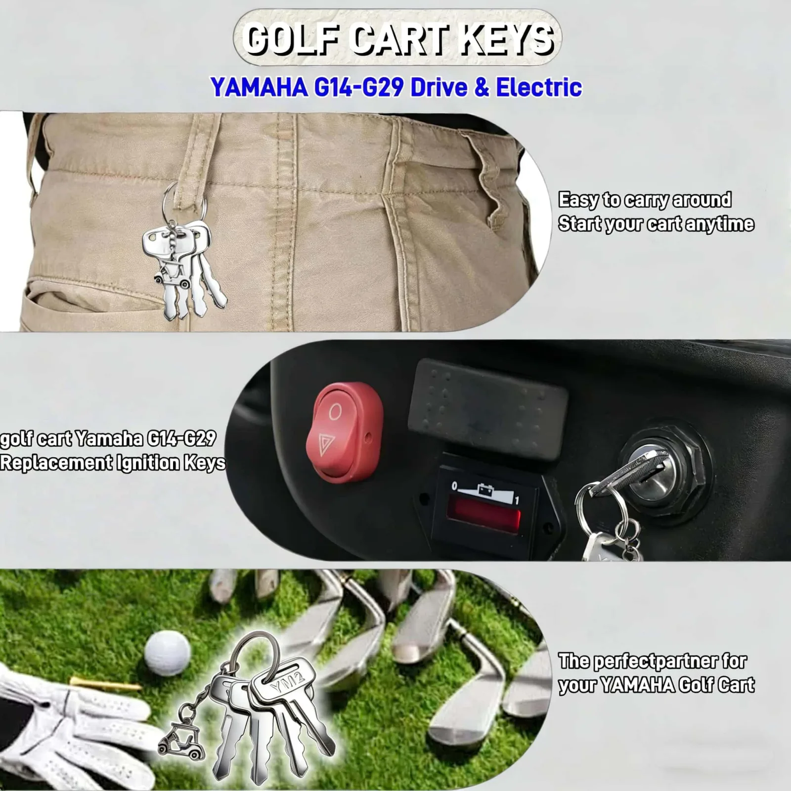 WUKO HUNT Yamaha Golf Cart Ignition Keys JU2-H2511-00 image 3