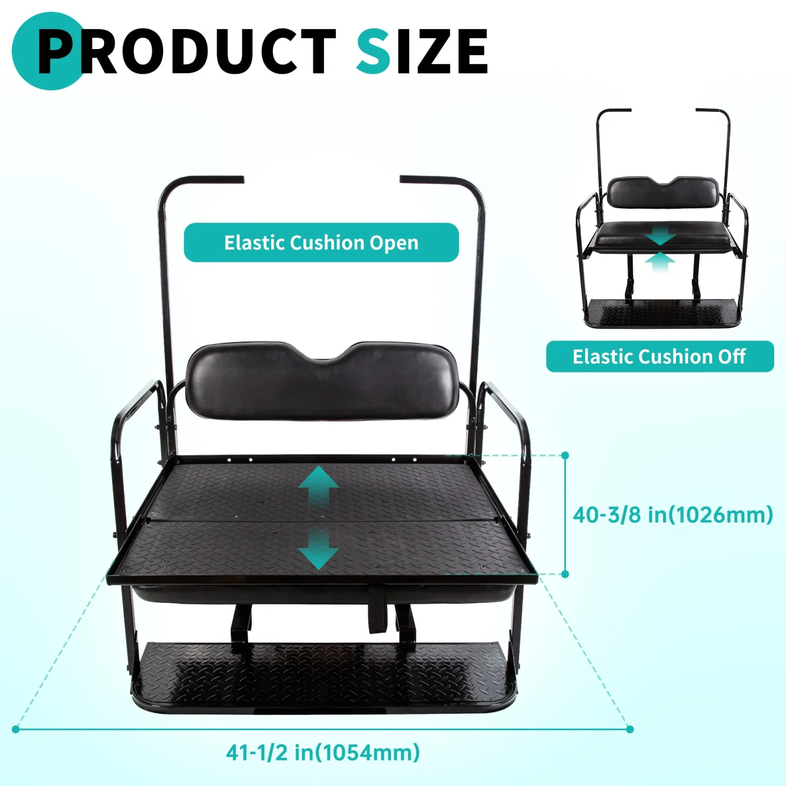 HECASA Rear Seat Kit w/ Roof Support for 1995+ E-Z-GO TXT/Freedom/T48/Valor - NN2433 image 2