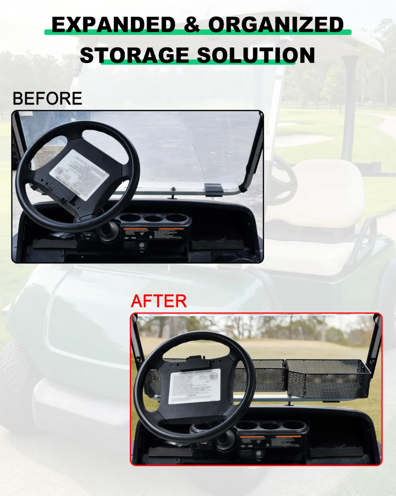 LDETXY Front Storage Basket for Yamaha G14-G22 Golf Cart image 3