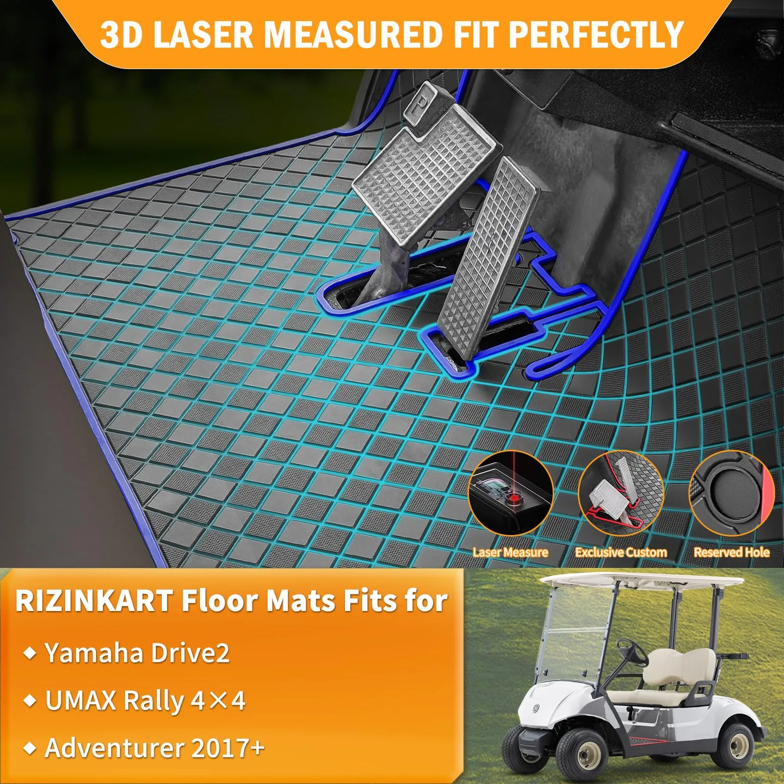 RIZINKART Floor Mat for Yamaha Drive 2 2017–2024 image 2