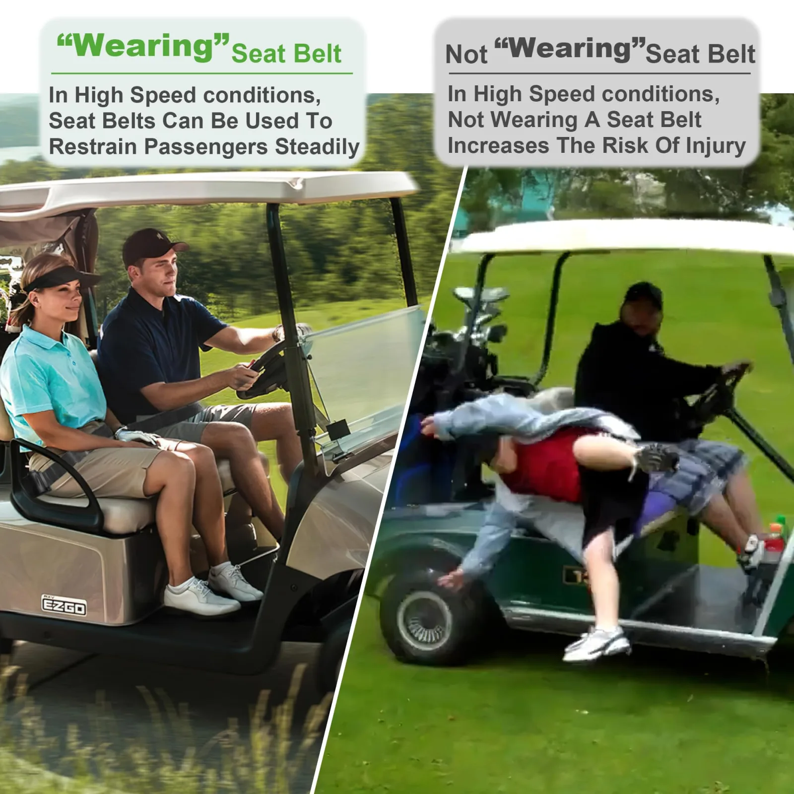 10L0L 42-Inch Retractable Golf Cart Seat Belt Kit image 3